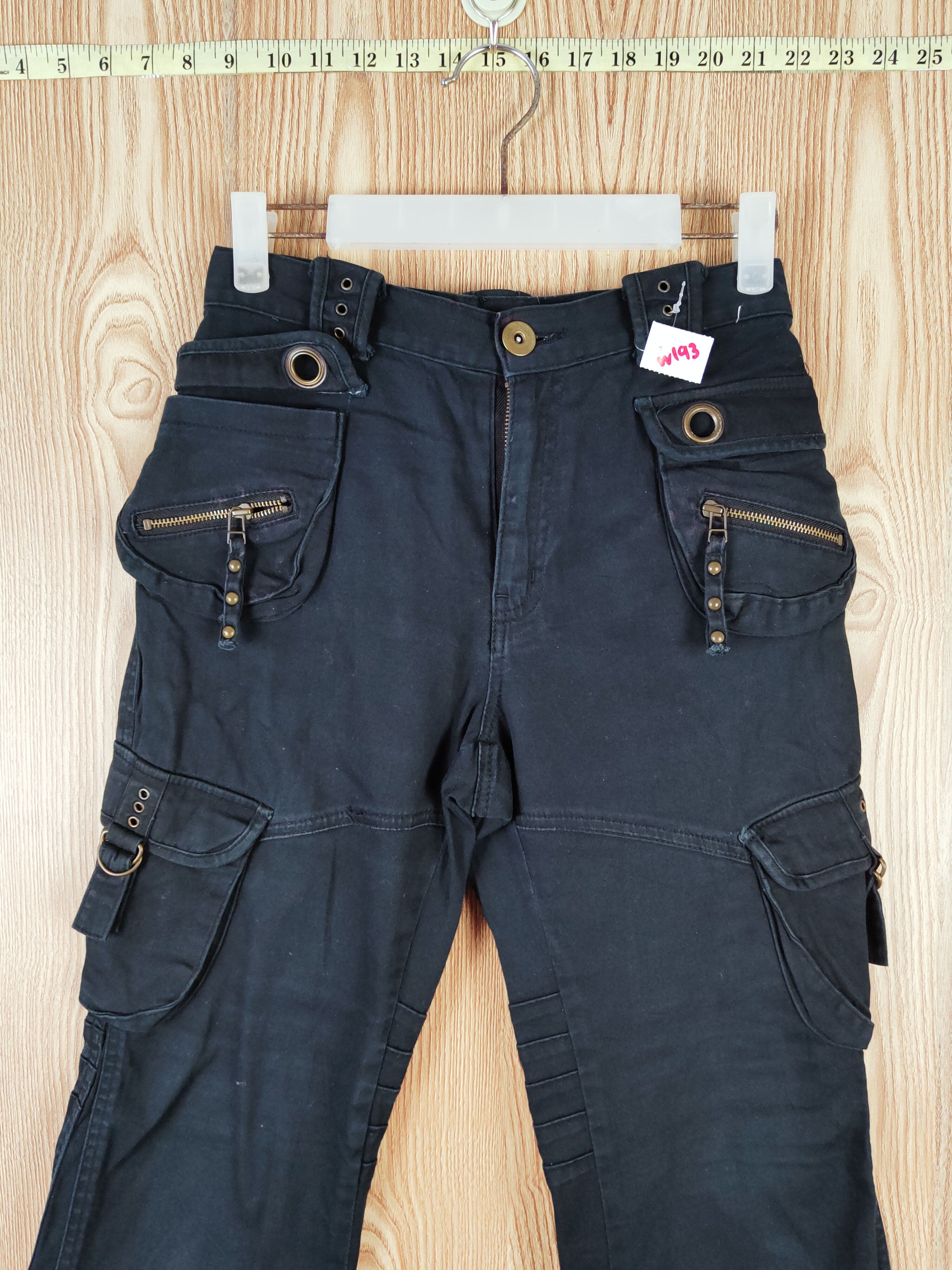 Japanese Brand DL Fre.s.cute Black Multipocket Tactical Cargo Pants #W193 Size US 26 / EU 42 - 2 Thumbnail