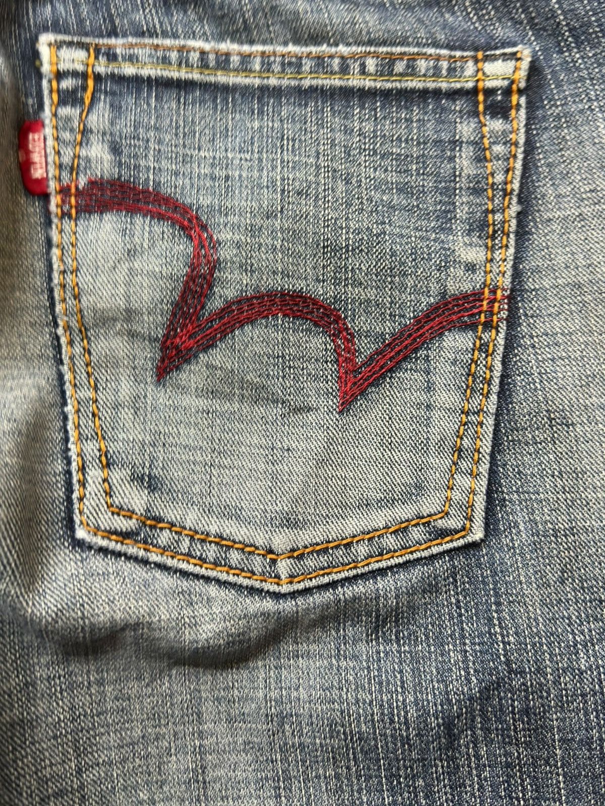 Edwin Vintage Edwin 503 Edge Of Blue Jeans Faded Distressed Denim Size US 31 - 6 Thumbnail