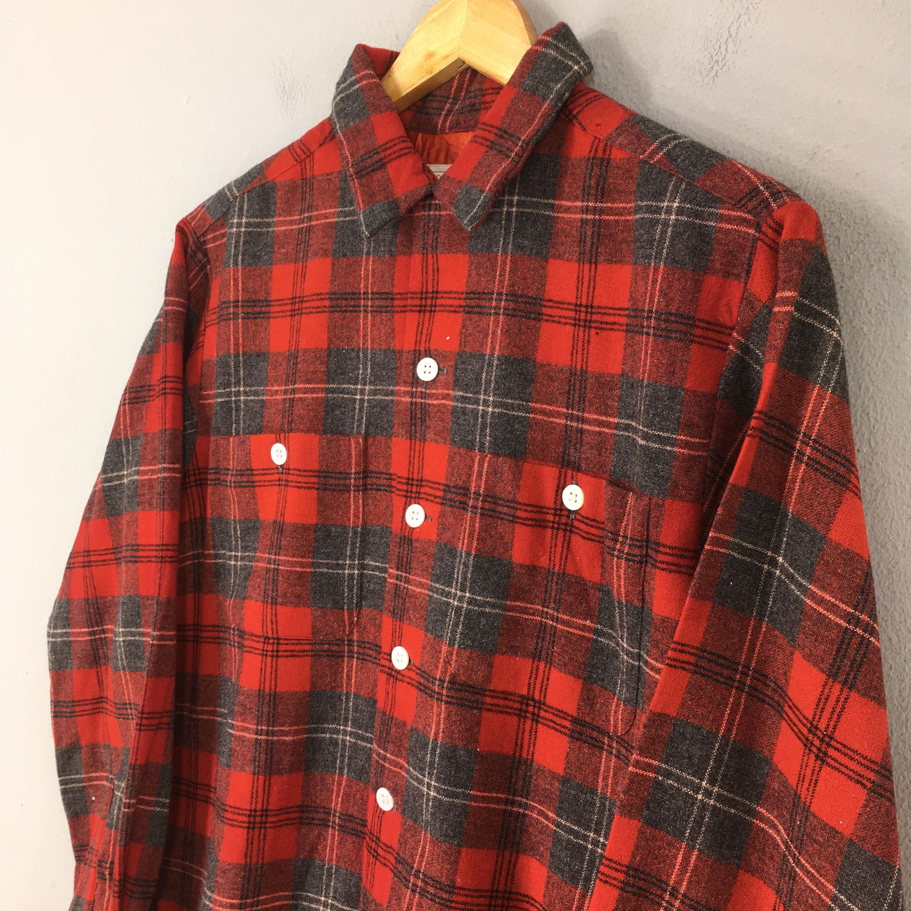 Vintage Vintage 1980s Tartan Checkered Red Flannel Shirt Medium Size US M / EU 48-50 / 2 - 3 Thumbnail