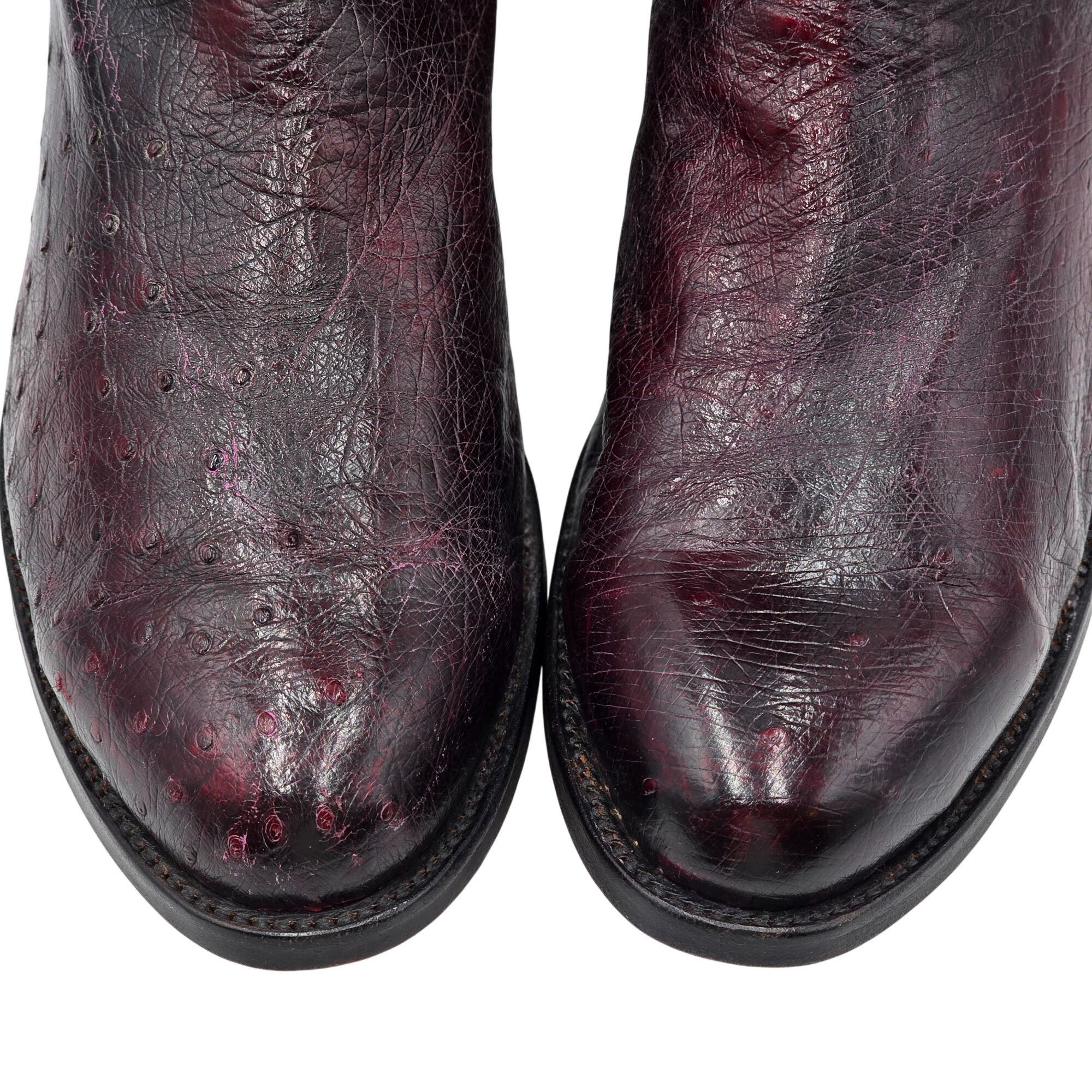 Lucchese Lucchese Classics Mens 10EE Black Cherry Burgundy Ostrich Size US 10 / EU 43 - 10 Thumbnail