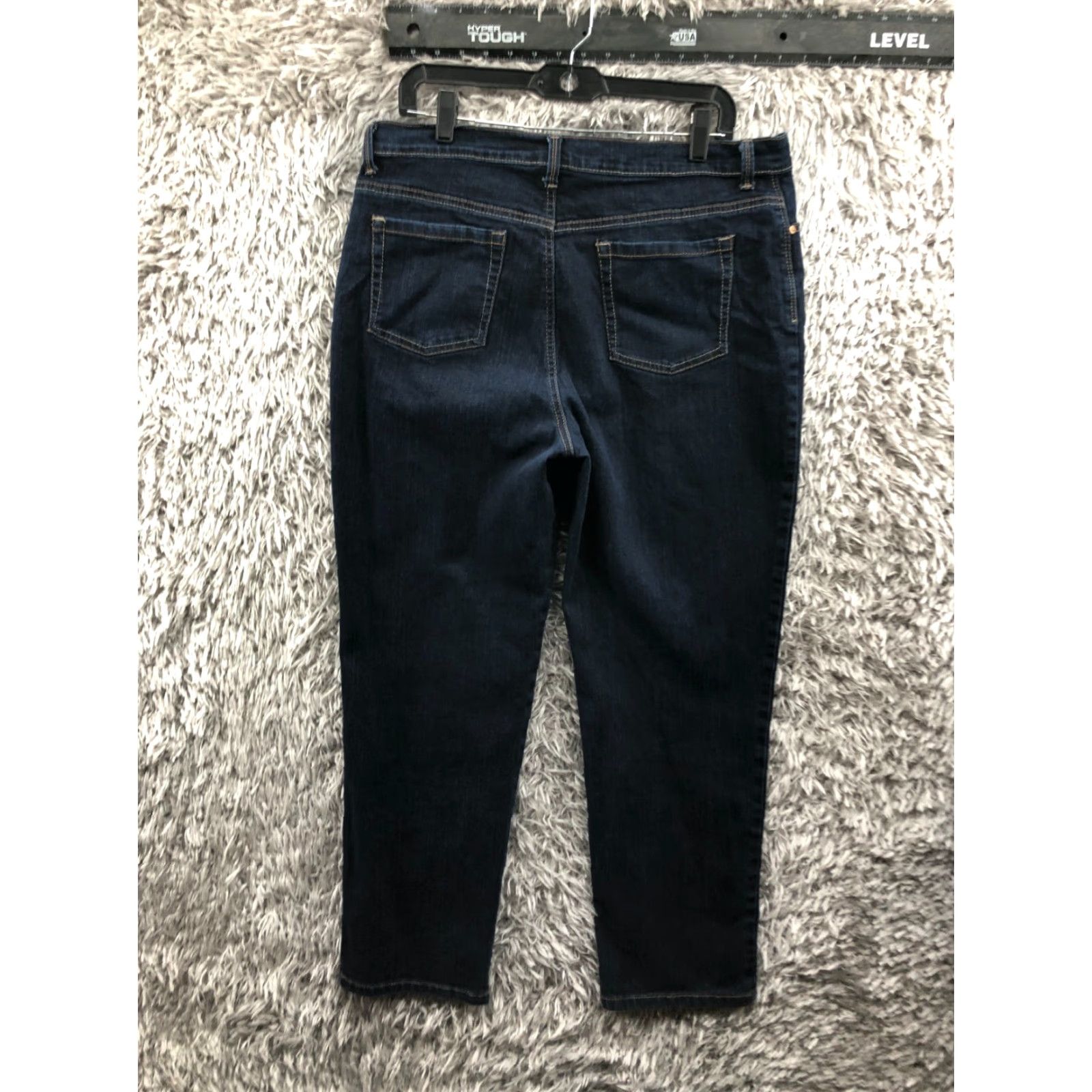 Gloria Vanderbilt Gloria Vanderbilt Amanda High Rise Tapered Jeans Womens 16 Dark Wash Blue 29 in Inseam 5-Pocket Denim Regular Size 38" / US 16 / IT 52 - 5 Thumbnail