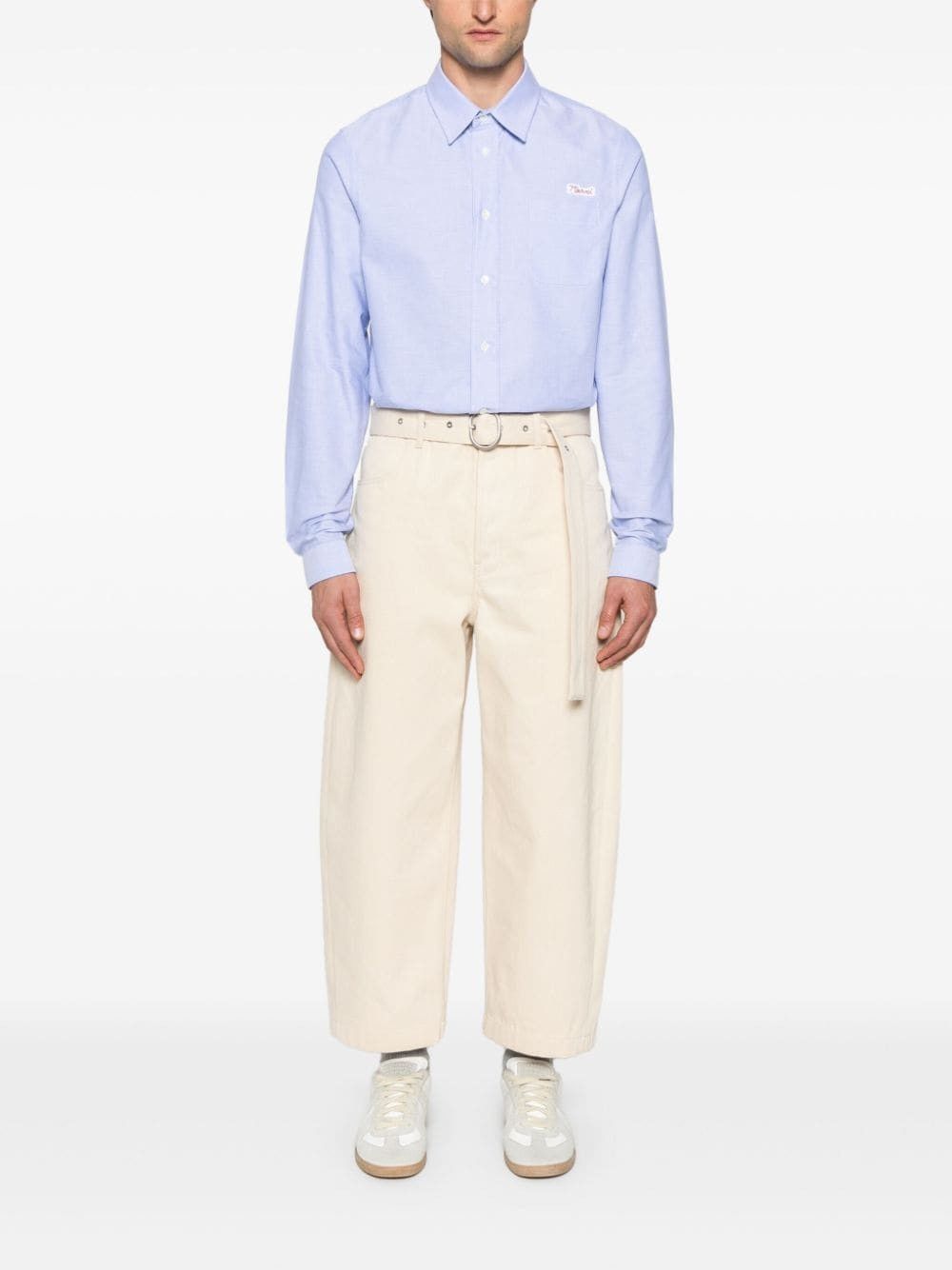 Marni o1w1db11125 Logo-Patch Shirt in Light Blue Size US L / EU 52-54 / 3 - 5 Thumbnail