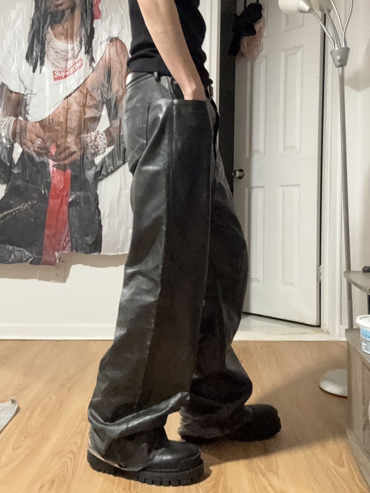 Rick Owens Rick Owens Leather Geth Jeans Size US 31 - 4 Thumbnail