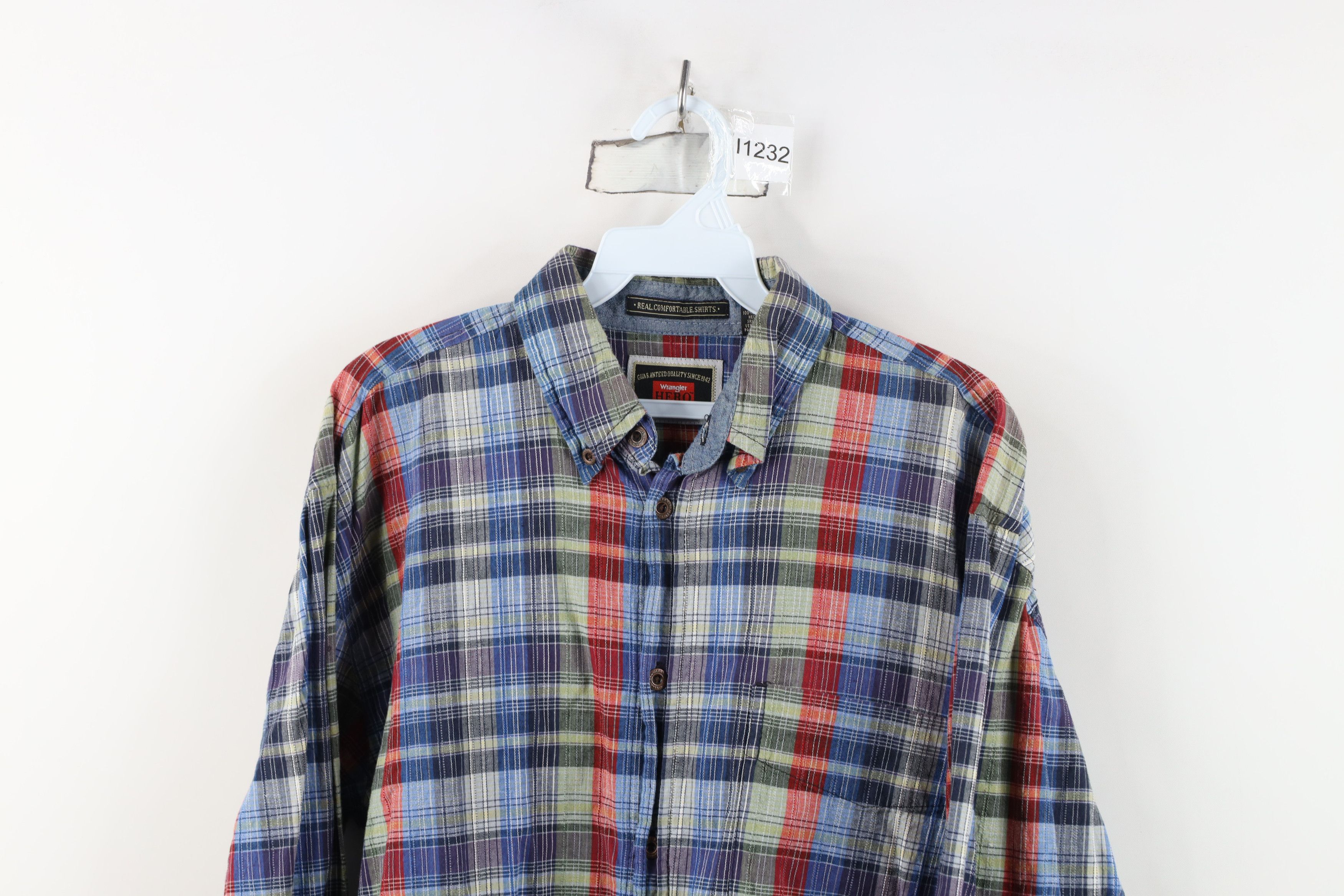 Wrangler Vintage Wrangler Plaid Knit Collared Button Down Shirt Size US M / EU 48-50 / 2 - 2 Thumbnail