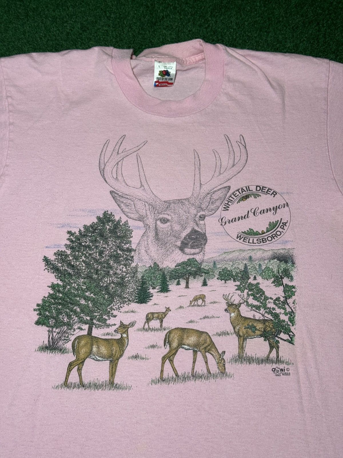 Vintage White Tail Deer Vintage Wellsboro Pa 90s M/L 20x28 T Shirt Size US L / EU 52-54 / 3 - 2 Thumbnail