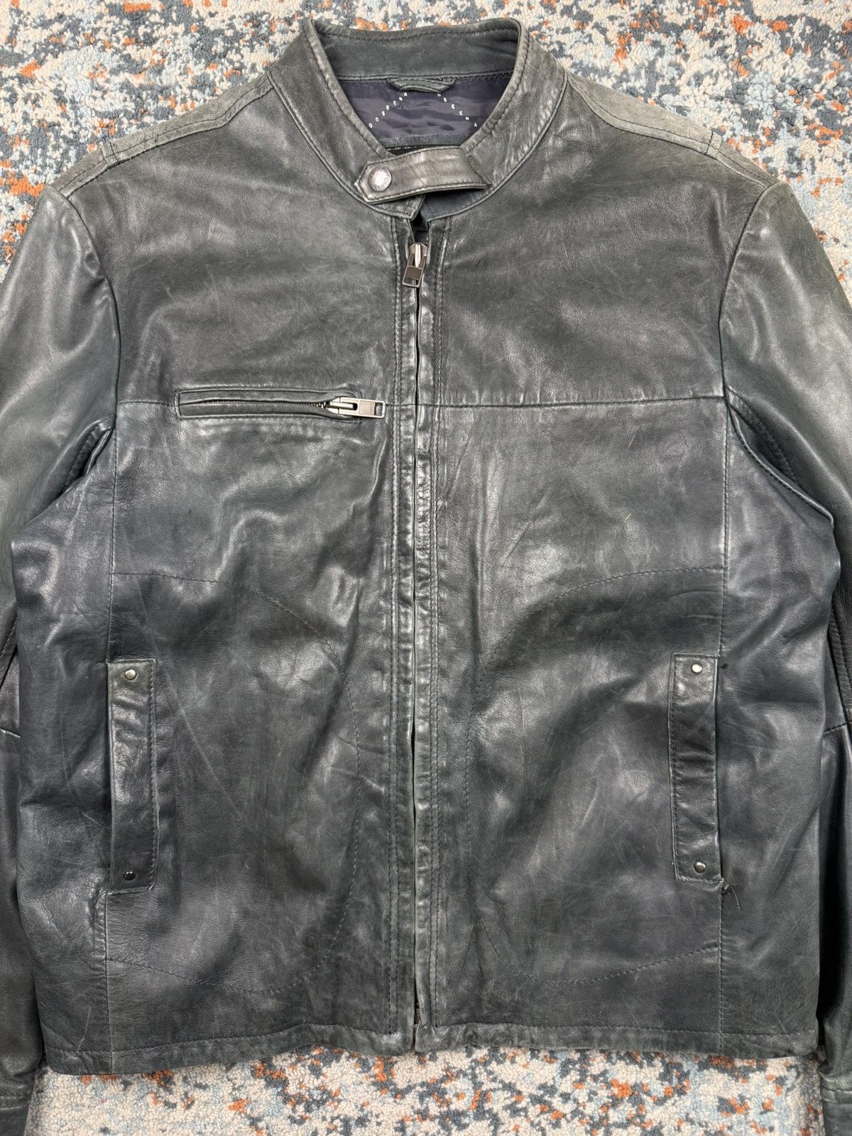 Designer × Vintage Vintage 90s Goose Craft real leather biker jacket boxy Size US XL / EU 56 / 4 - 6 Thumbnail