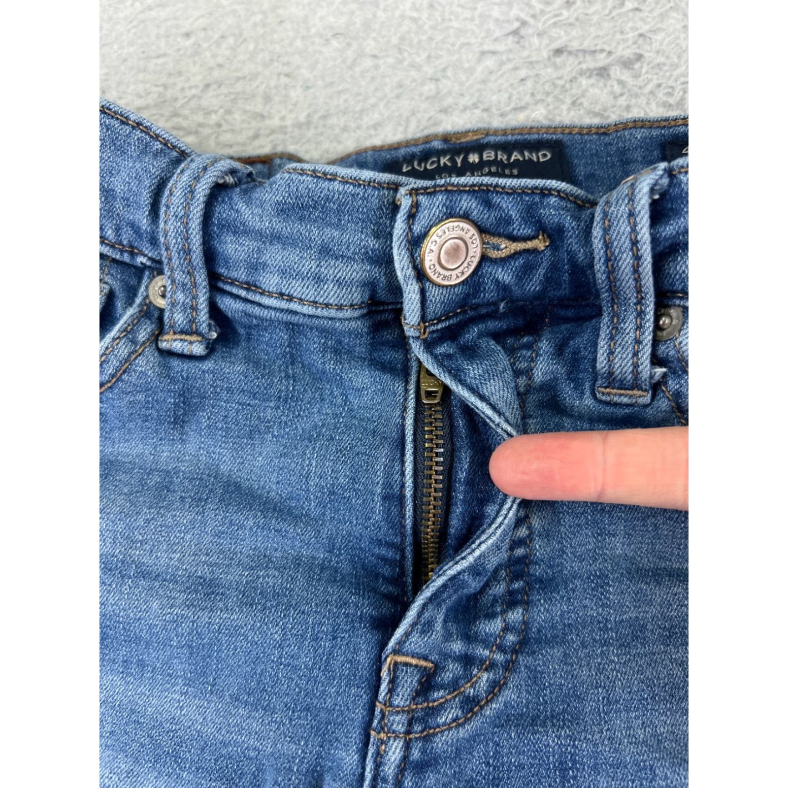 Vintage Lucky Pants Ava Jeans 4 Blue Denim Ankle Mid Rise Crop 24x25 Cotton Blend 5-Pocket Womens Regular Size 27" / US 4 / IT 40 - 5 Thumbnail