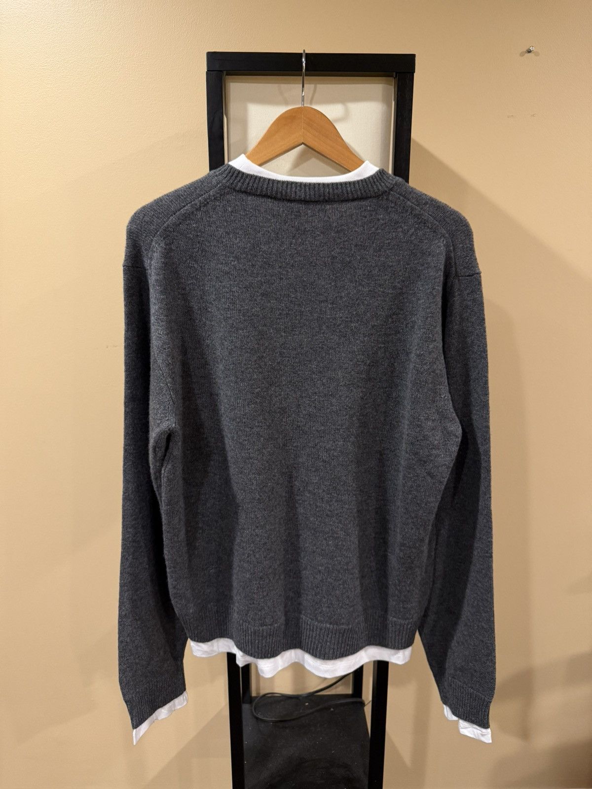 Miu Miu Miu Miu 2025 Cashmere Gray Double Layer V-Neck Sweater Size L / US 10 / IT 46 - 2 Thumbnail