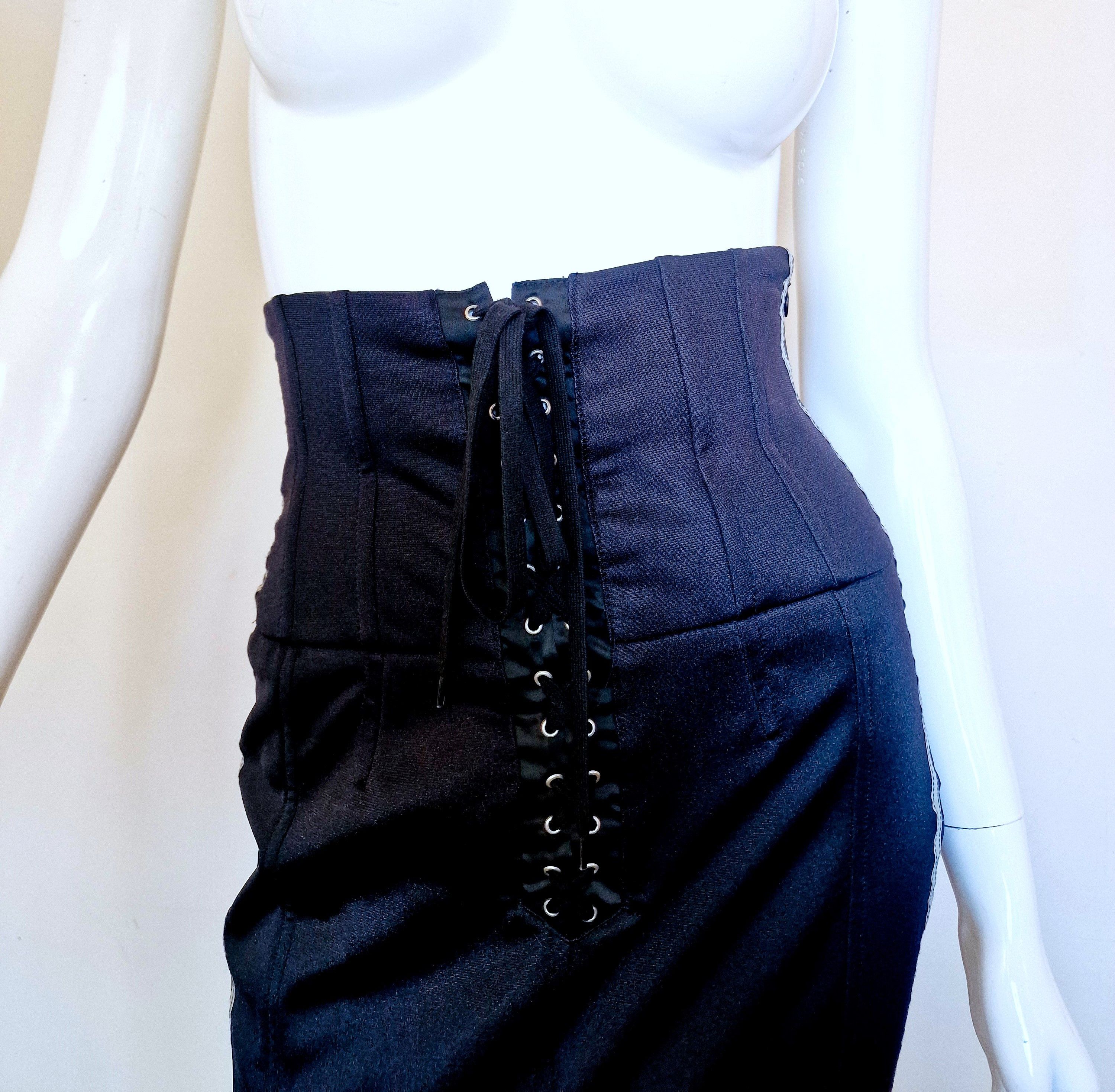 Jean Paul Gaultier D&G Dolce and Gabbana Radio Corset Lace Up High Waist Skirt Size 27" / US 4 / IT 40 - 5 Thumbnail
