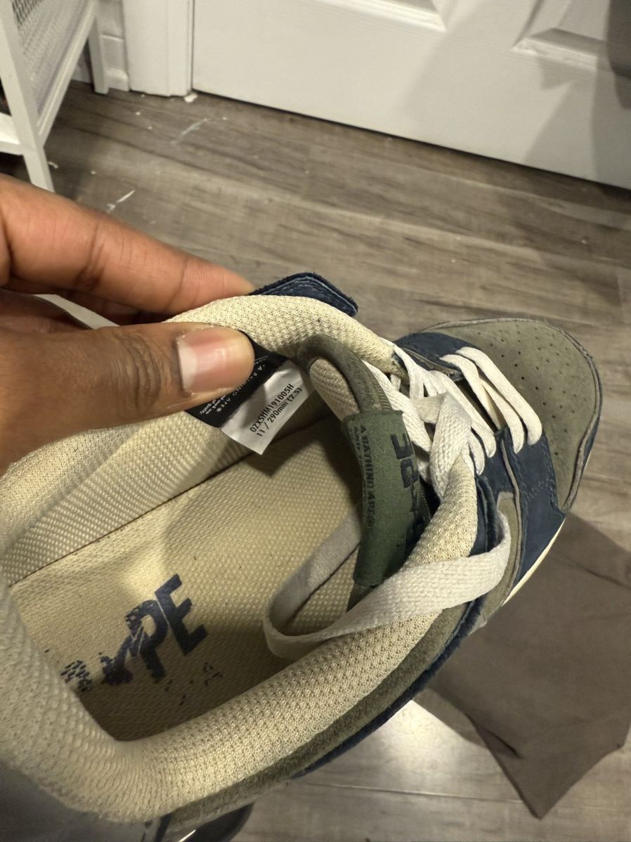 Bape Bapestas Sk8 marine blue and grey size 11 Size US 11 / EU 44 - 15 Thumbnail