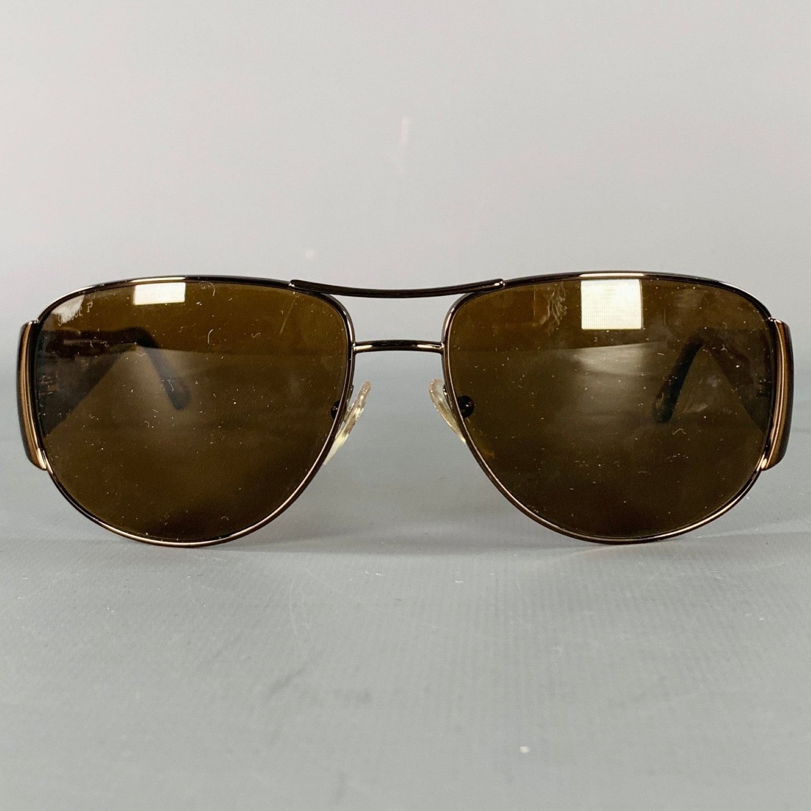 Persol Brown Tortoiseshell Metal Polarized Aviator Sunglasses Size ONE SIZE - 1 Thumbnail