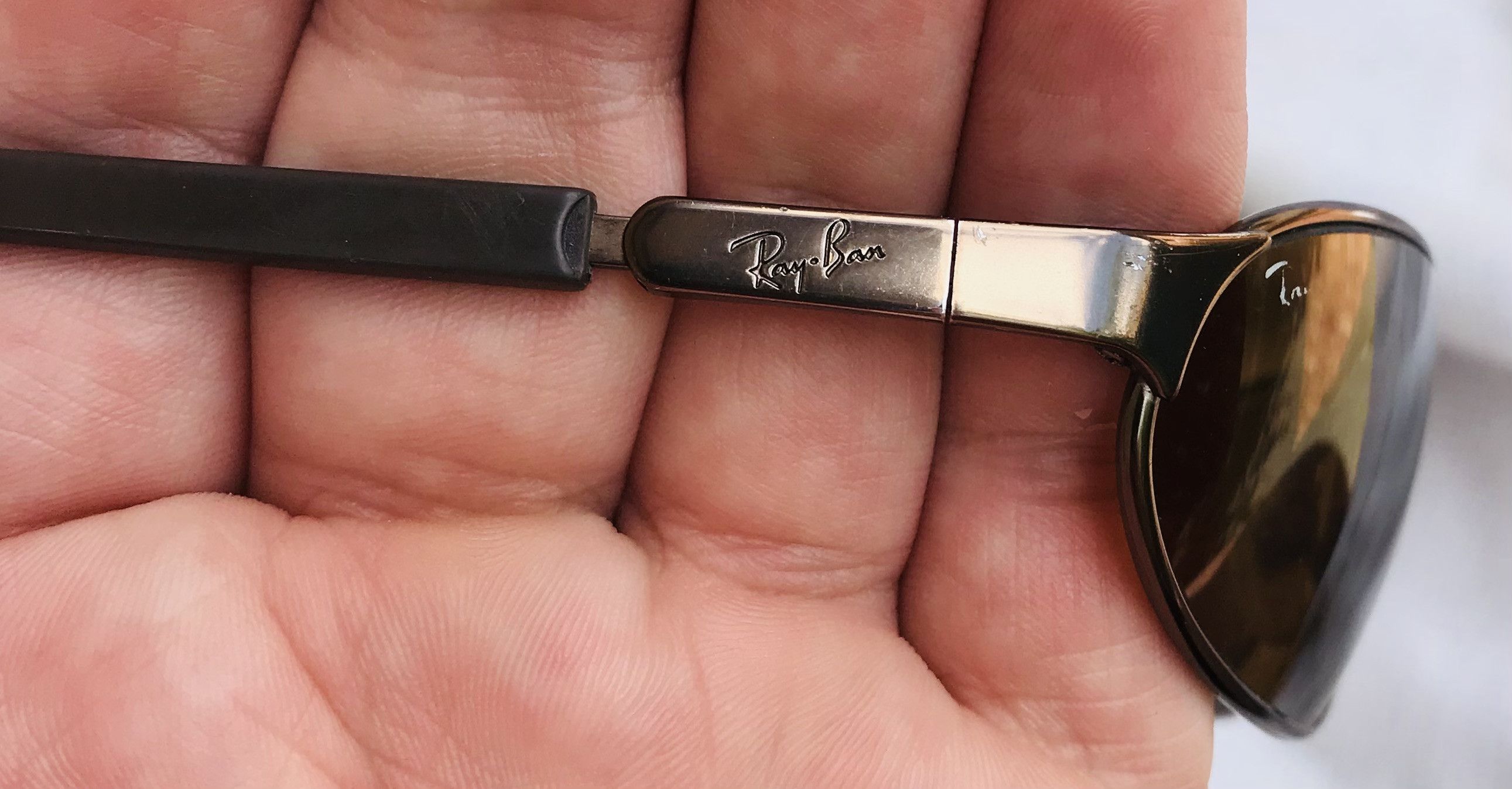 RayBan Ray Ban B&L Brown Metal Wrap Sunglasses Vintage Italy Size ONE SIZE - 11 Thumbnail