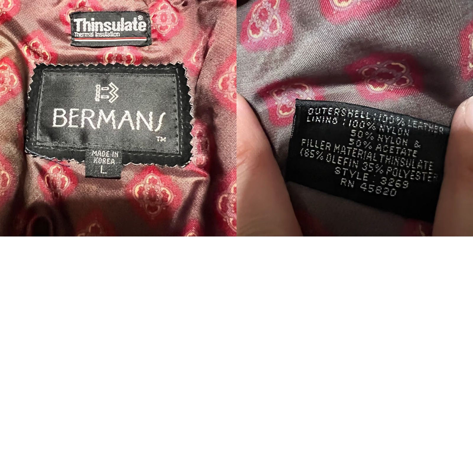 Ben Sherman VINTAGE Bermans Leather Coat Womens Large Thinsulate Lined Bomber Belted Size L / US 10 / IT 46 - 8 Thumbnail