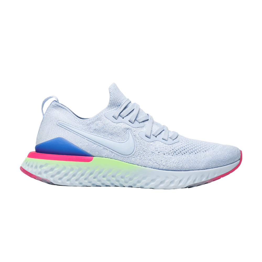 image of Nike Epic React Flyknit 2 8-Bit Shoes in Blue, Men's (Size 9)