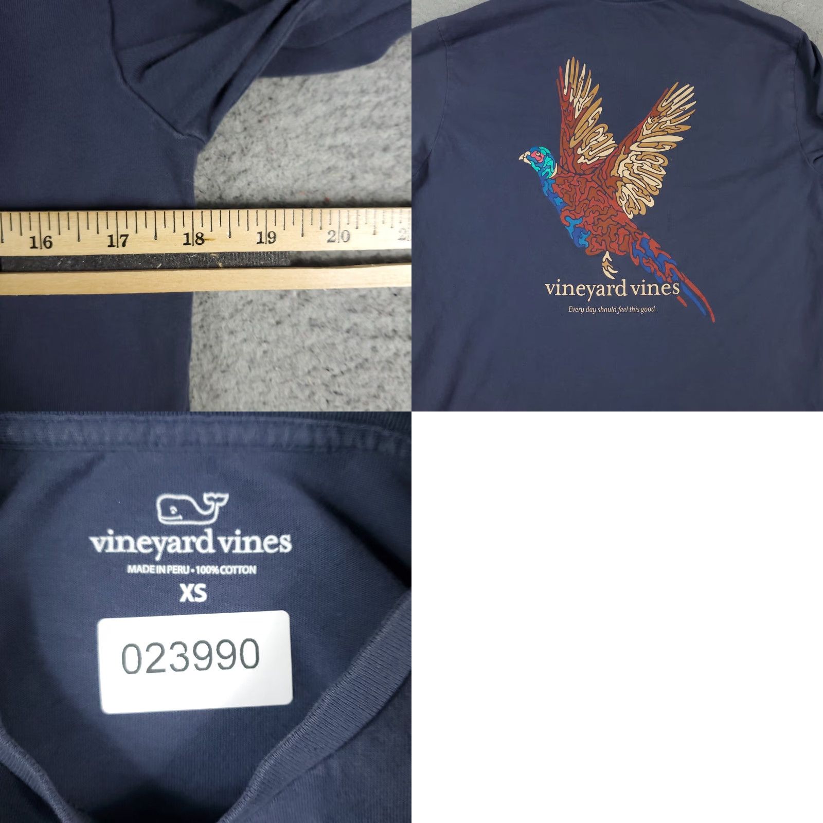 Vineyard Vines VINEYARD VINES Graphic T-Shirt Adult XS Blue Long Sleeve Casual Mens Size US XS / EU 42 / 0 - 8 Thumbnail