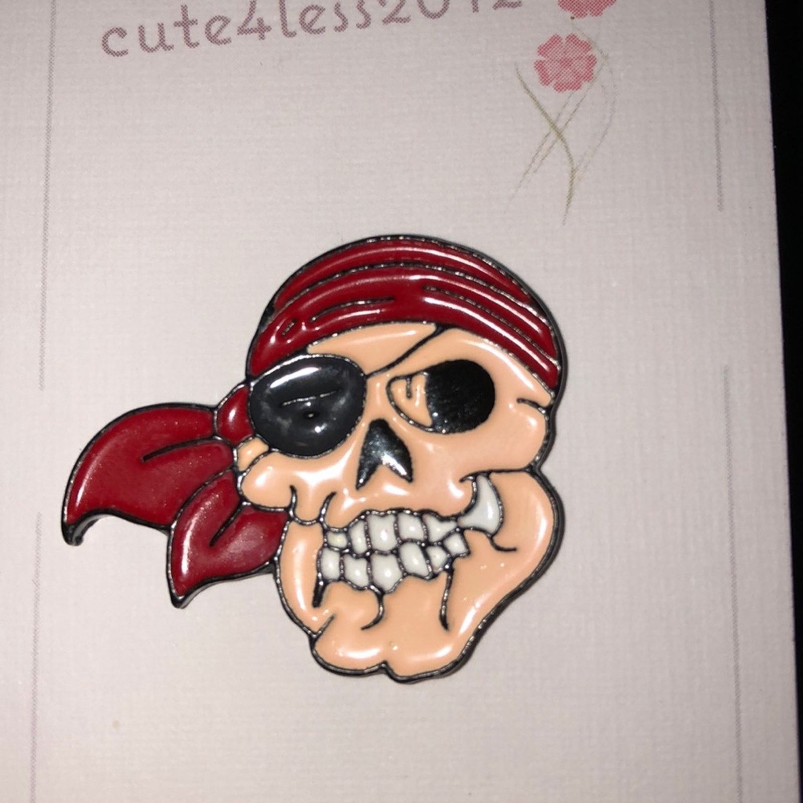 Other Skeleton with Red Bandanna Pin Brooch Size ONE SIZE - 1 Thumbnail