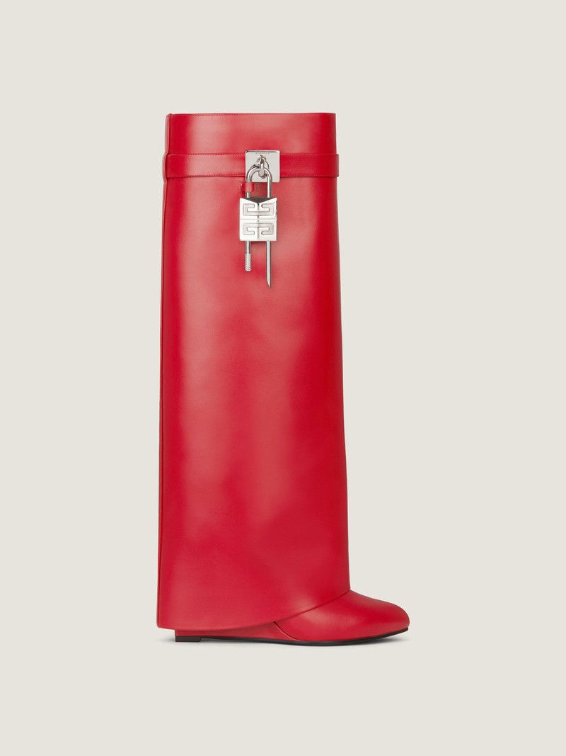 Givenchy o1w1db10326 Shark Lock Wide Fit 90mm Boots in Red Size US 6 / IT 36 - 1 Thumbnail