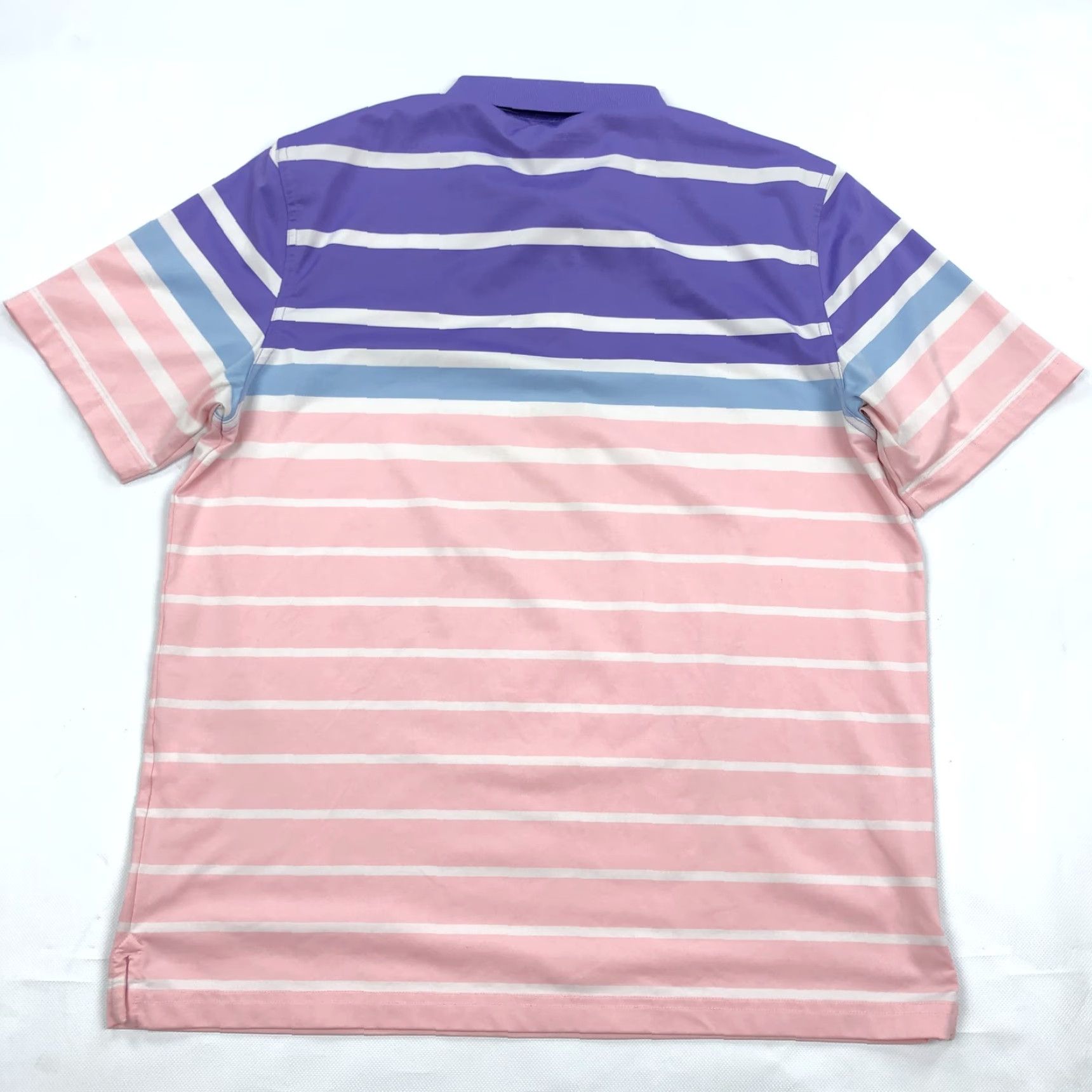 Vineyard Vines Vineyard Vines Performance Polo Shirt Men's L Striped Purple Pink Blue White Embroidered Whale Button Short Sleeve Golf Casual Activewear Size US L / EU 52-54 / 3 - 7 Thumbnail