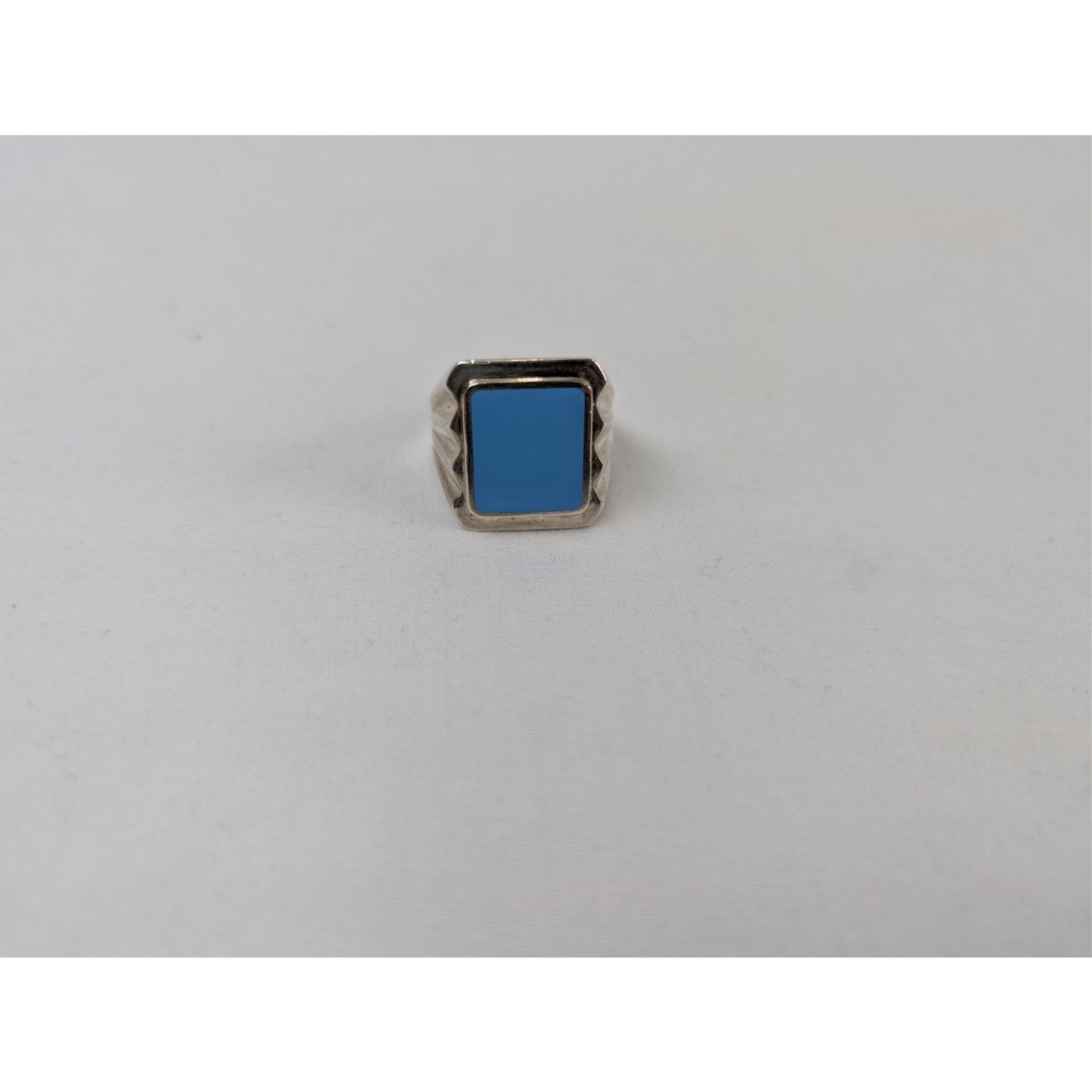 Bottega Veneta o1rshd1 Size: 21 / Sterling Silver / Enamel Anello Ring Blue Size ONE SIZE - 10 Thumbnail