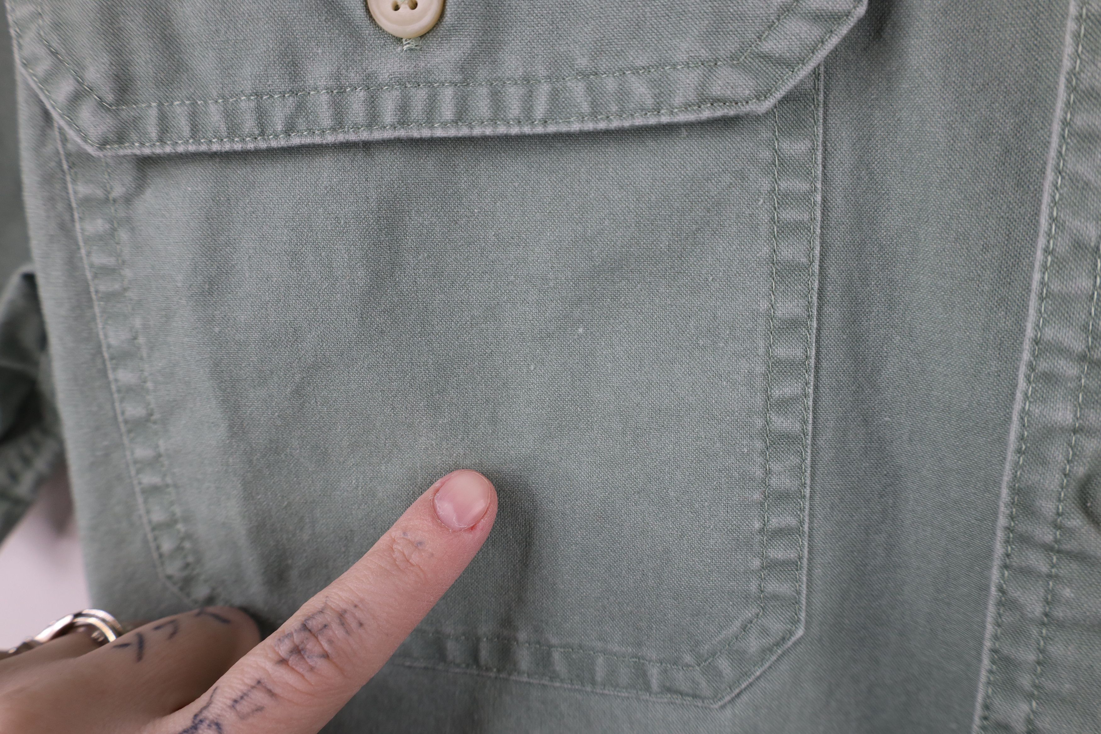 L.L. Bean × Vintage Vintage 90s LL Bean Safari Bush Collared Button Shirt Green Size US S / EU 44-46 / 1 - 4 Thumbnail