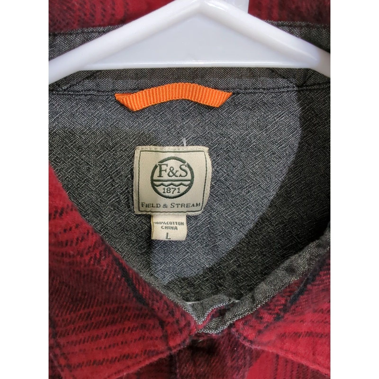 Vintage Field & Stream Flannel Shirt Mens Large Red Buffalo Plaid Long Sleeve Size US L / EU 52-54 / 3 - 2 Thumbnail