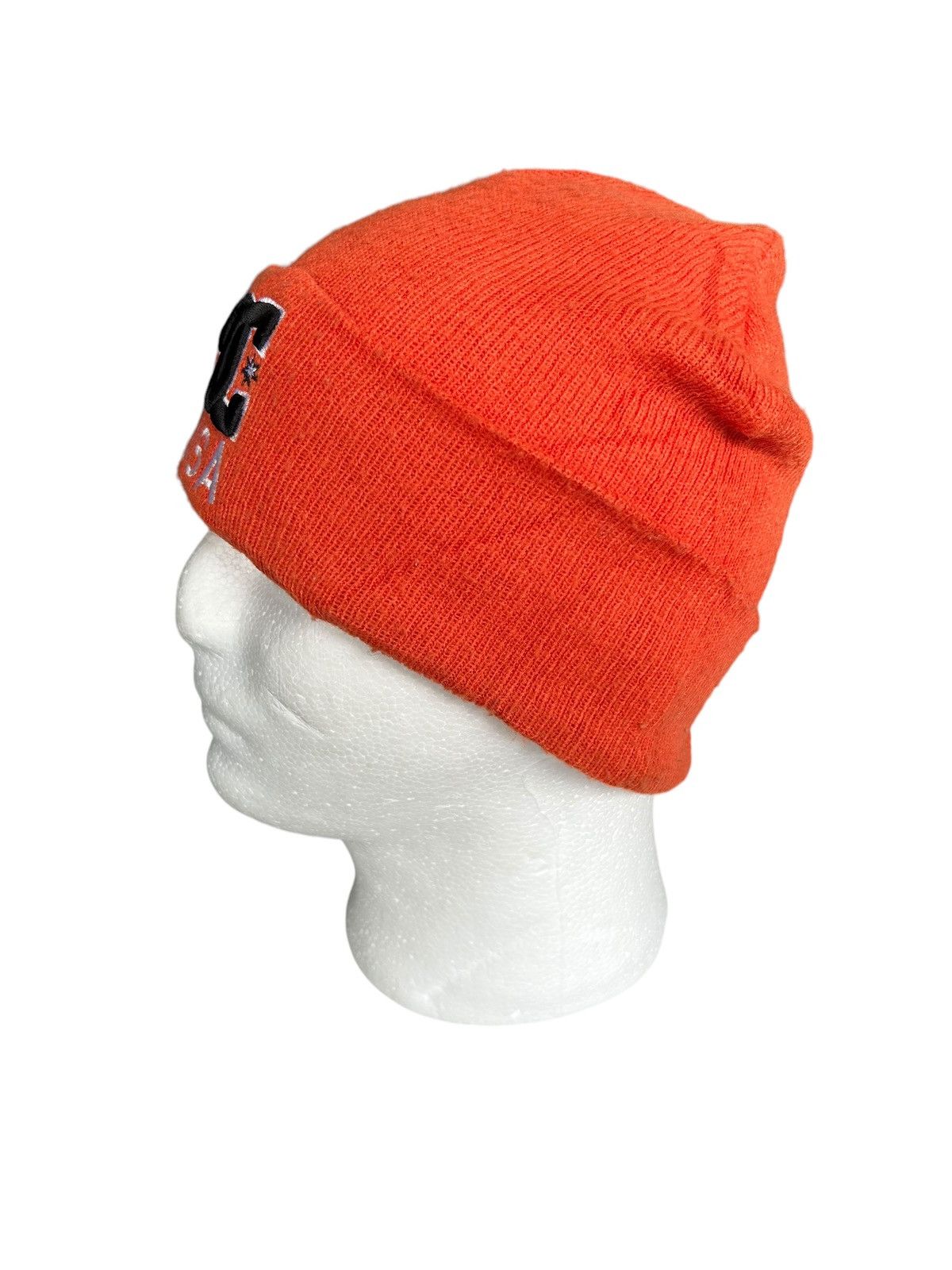 Japanese Brand DC USA Orange Beanie Hats ☠️ Size ONE SIZE - 3 Thumbnail
