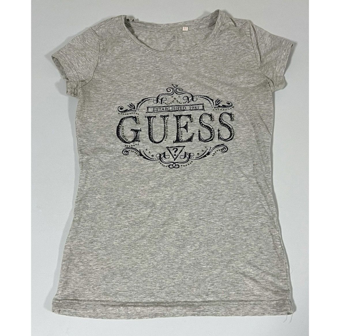 Guess Guess Diamond Logo Graphic Y2K Baby Tee T-Shirt Top Size S 🩶 Size S / US 4 / IT 40 - 1 Thumbnail