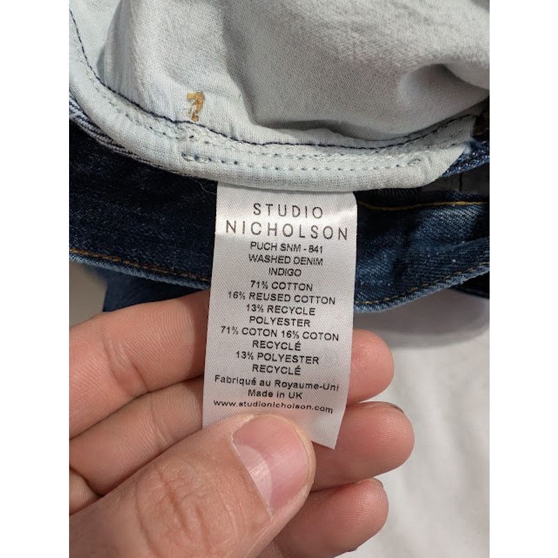 Studio Nicholson o1rshd1 Washed Denim in Indigo Size US 30 / EU 46 - 19 Thumbnail