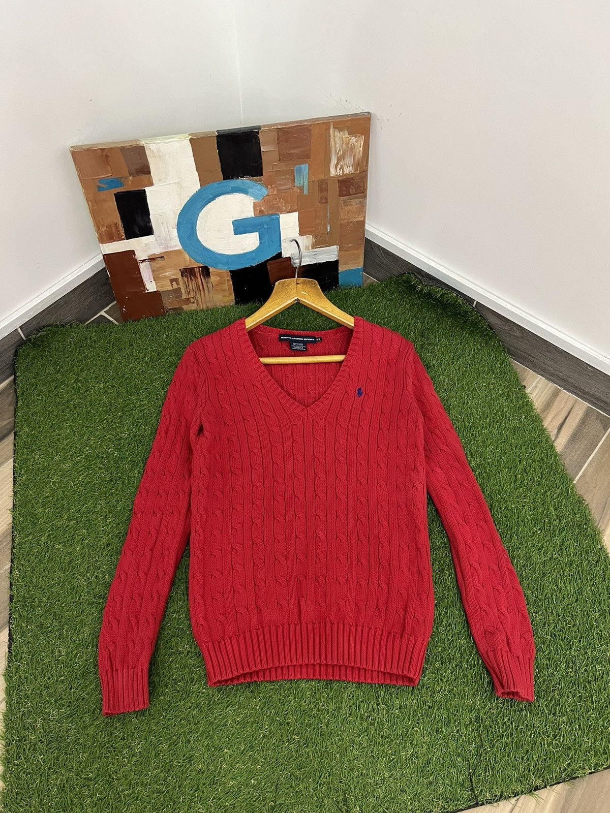 Lauren Ralph Lauren × Polo Ralph Lauren × Ralph Lauren Polo Ralph Lauren Red Cable Knit Sweater Size M / US 6-8 / IT 42-44 - 1 Thumbnail