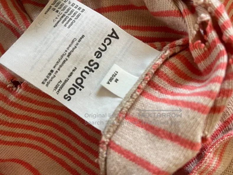 Acne Studios Acne Studios Pink and White Striped Ripped Polo Shirt Size M / US 6-8 / IT 42-44 - 3 Thumbnail