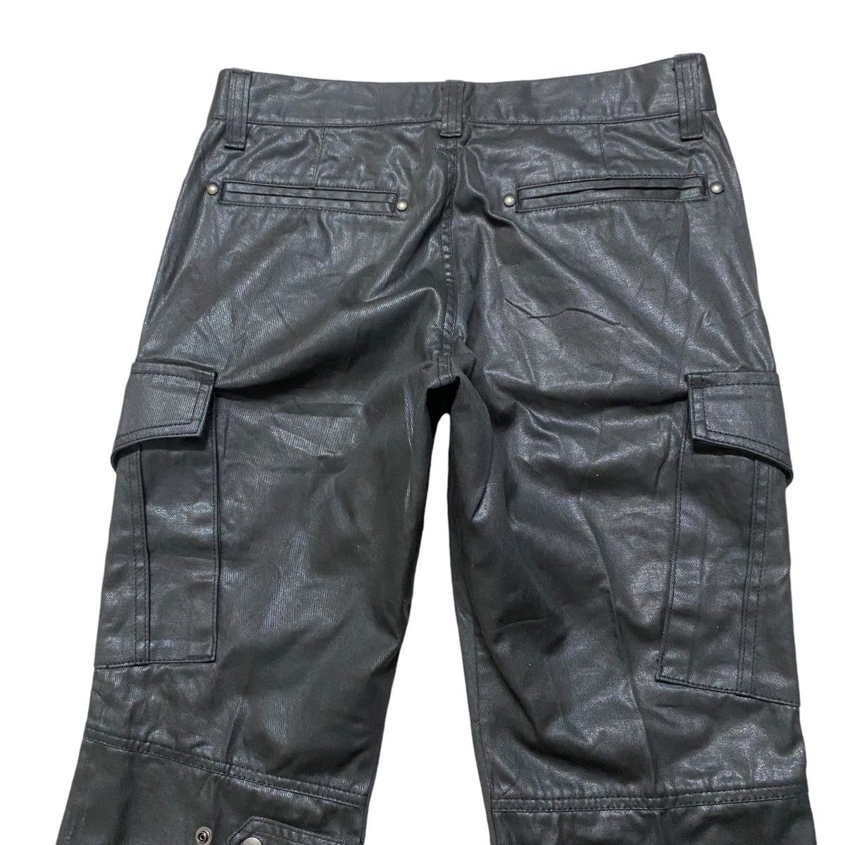 5351 POUR LES HOMMES 5351 Pour Les Hommes Black Waxed Cargo Pants Size US 30 / EU 46 - 12 Thumbnail