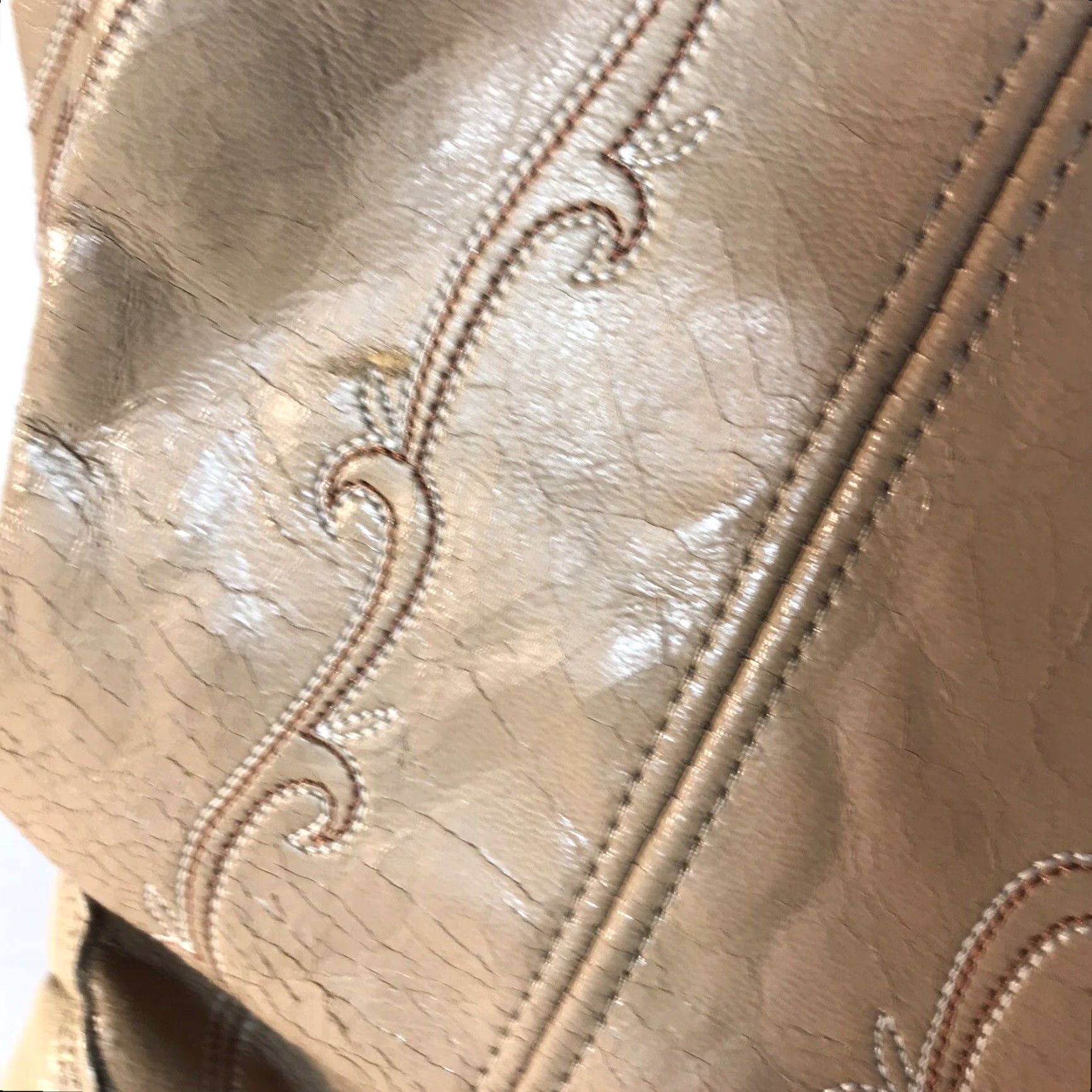 Vintage VINTAGE Acme Women's Western Cowboy Boots Size 7.5M Beige Leather Mid-Calf Casual Party Workwear Size US 7.5 / IT 37.5 - 5 Thumbnail