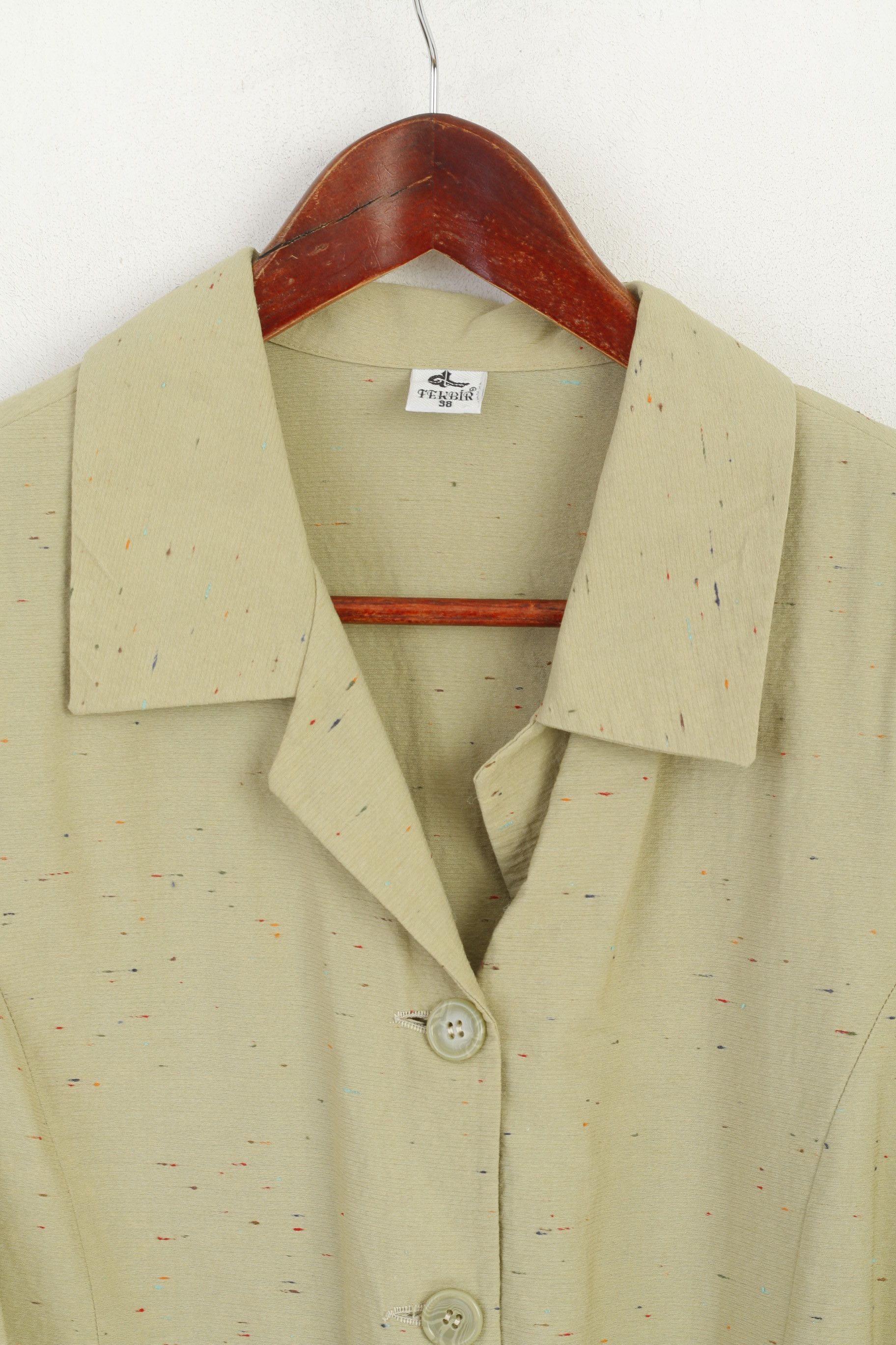 Vintage Fekbir Women 38 M Blazer Green Nylon Vintage 6212 Size M / US 6-8 / IT 42-44 - 3 Thumbnail