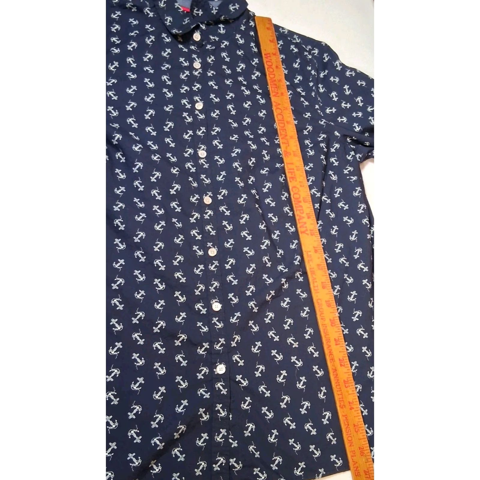 Talbots Talbots Blouse Women 14 Blue Nautical Anchor Sail Boat Long Sleeve Collar Button Cotton Woven Regular Women Size XL / US 12-14 / IT 48-50 - 6 Thumbnail