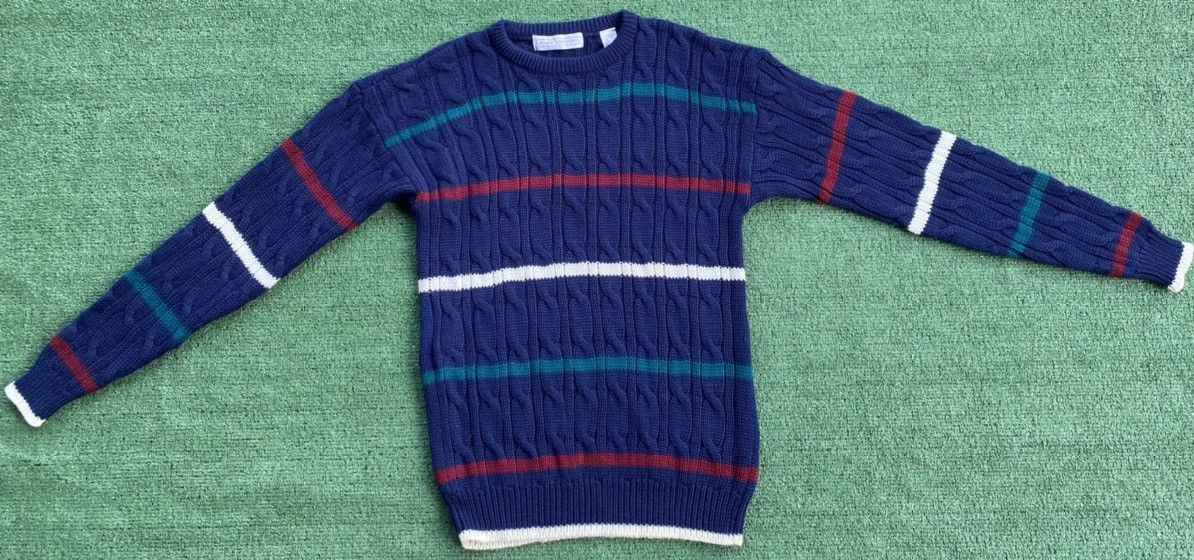 John Ashford Vintage 90’s John Ashford Striped 100% Wool Sweater Medium Size US M / EU 48-50 / 2 - 2 Thumbnail