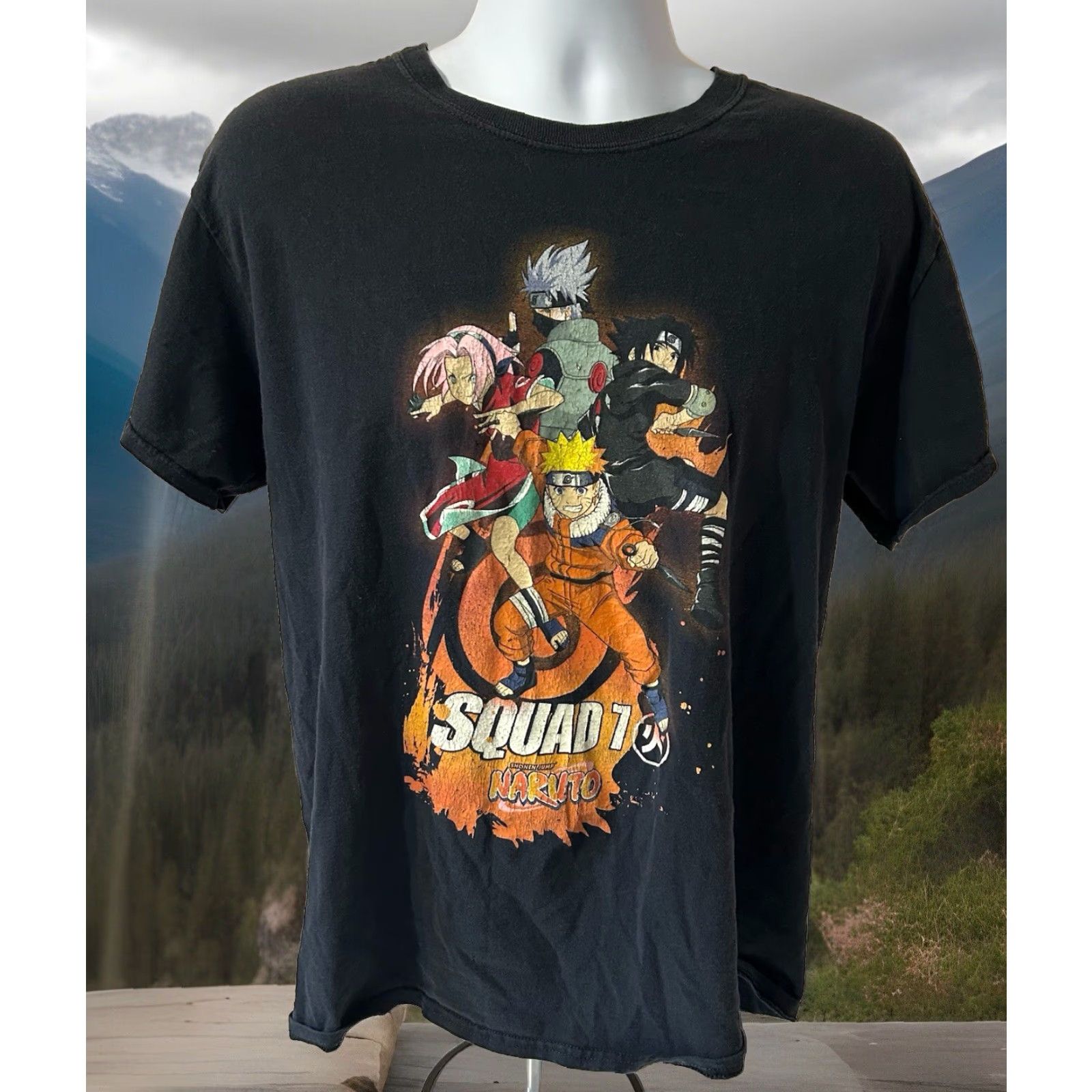 Vintage VINTAGE Naruto Shonen Jump Squad 7 Shirt Mens L Black Viz Logo Graphic Print USA 2002 Anime Shirt Mens Size US L / EU 52-54 / 3 - 3 Thumbnail