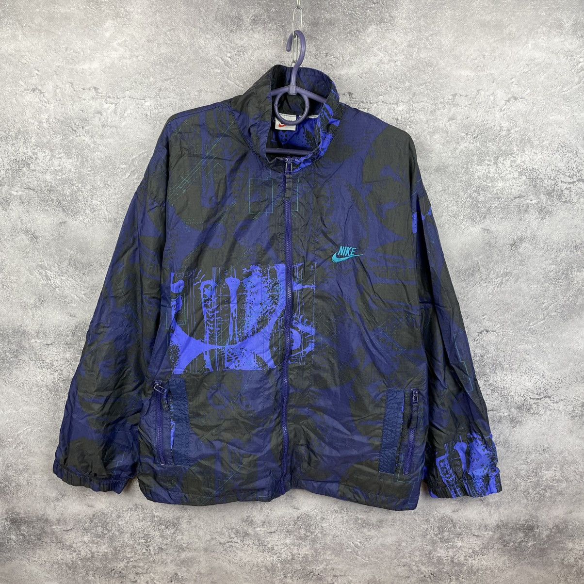 Nike Vintage Nike 90s Rare Track Jacket Big Sleeve Graphic Print Size US XL / EU 56 / 4 - 1 Thumbnail