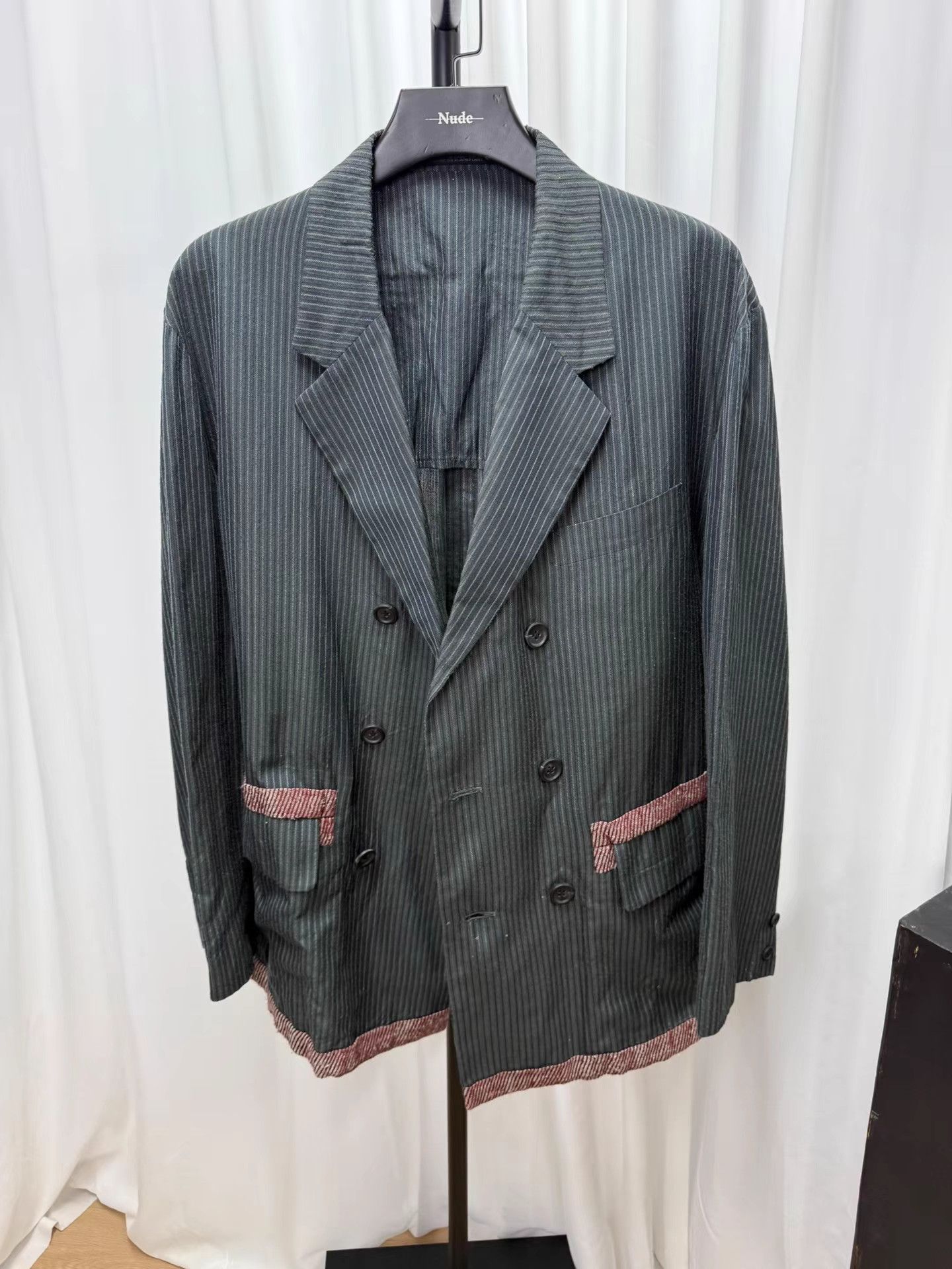 Yohji Yamamoto yohji yamamoto pour homme 96SS Loose Striped Wool Jacket K20 Size US S / EU 44-46 / 1 - 7 Thumbnail