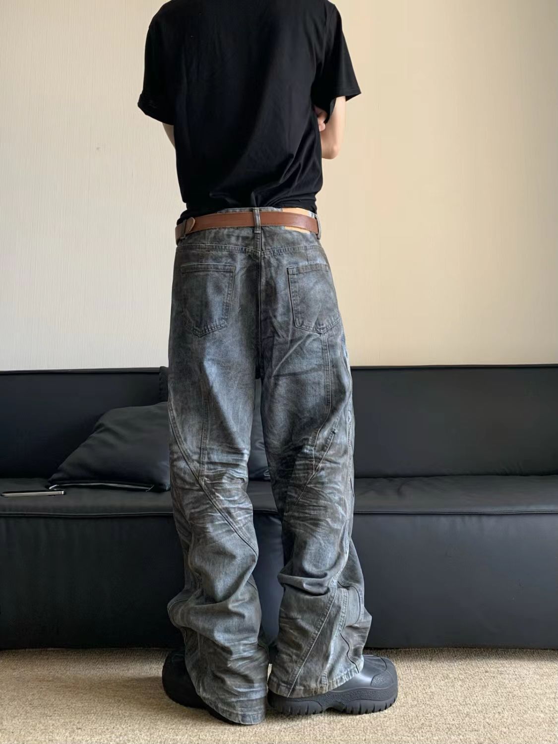Japanese Brand × Jean Blue washed distressed American vintage straight jeans Size US 32 / EU 48 - 3 Thumbnail