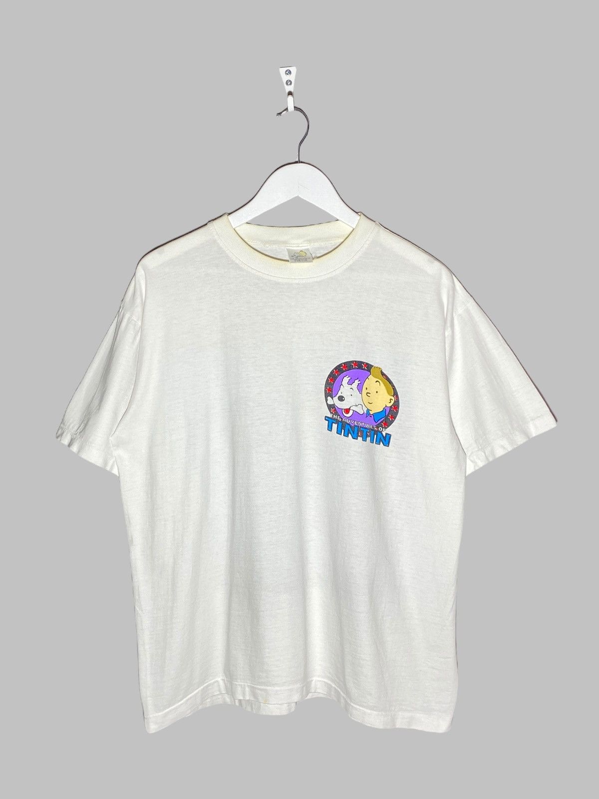 Cartoon Network 🔥 90s TINTIN CALCULUS AFFAIR TEE AIRLIFT ACTION RETRO COMIC Size US L / EU 52-54 / 3 - 2 Thumbnail