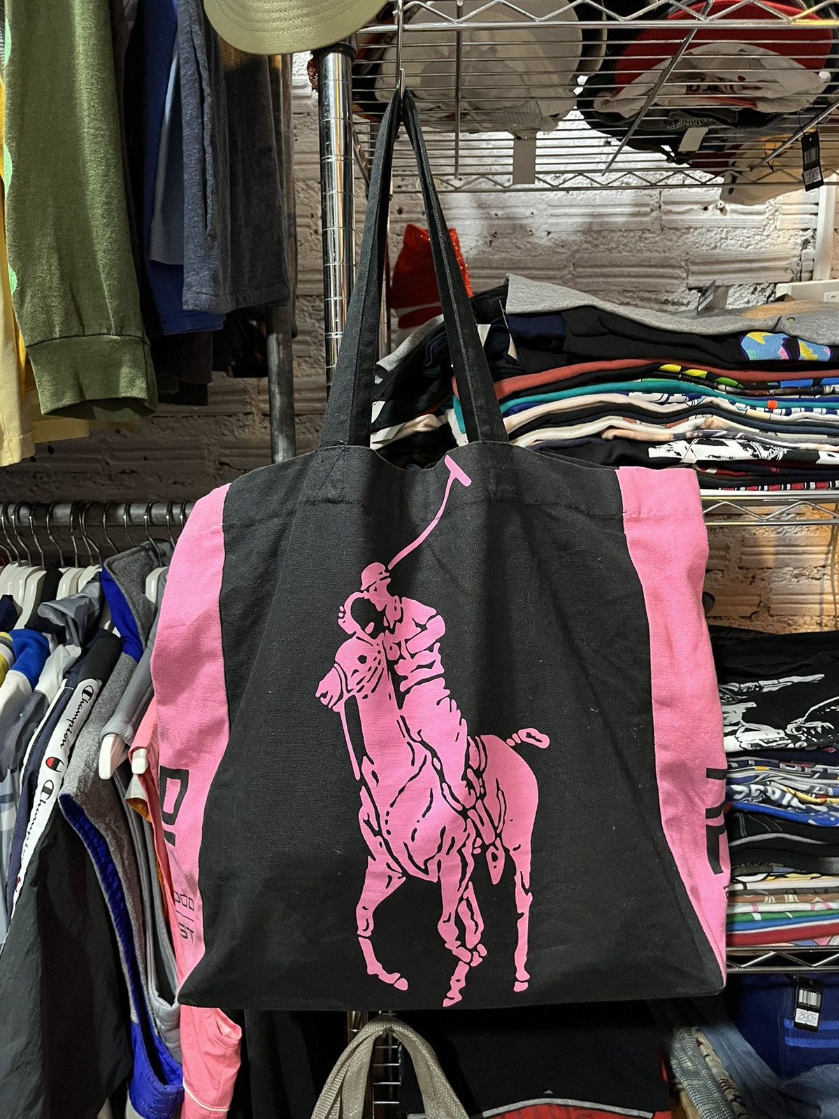 Polo Ralph Lauren Polo RL 2000 Black Pink Tote-bag Y2K Size ONE SIZE - 1 Thumbnail