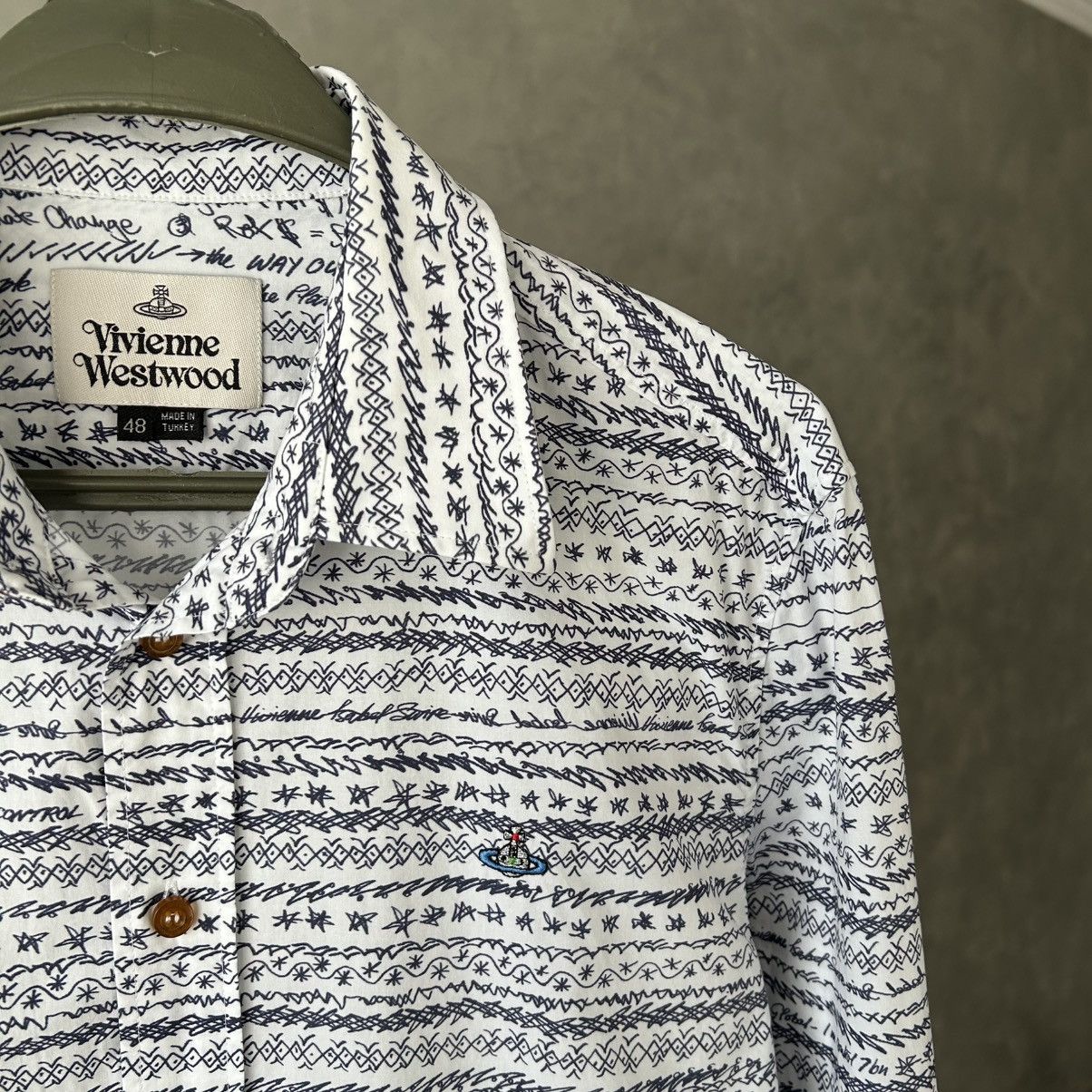 Vivienne Westwood Rare Vivienne Westwood Doodle Print Shirt Size US M / EU 48-50 / 2 - 5 Thumbnail