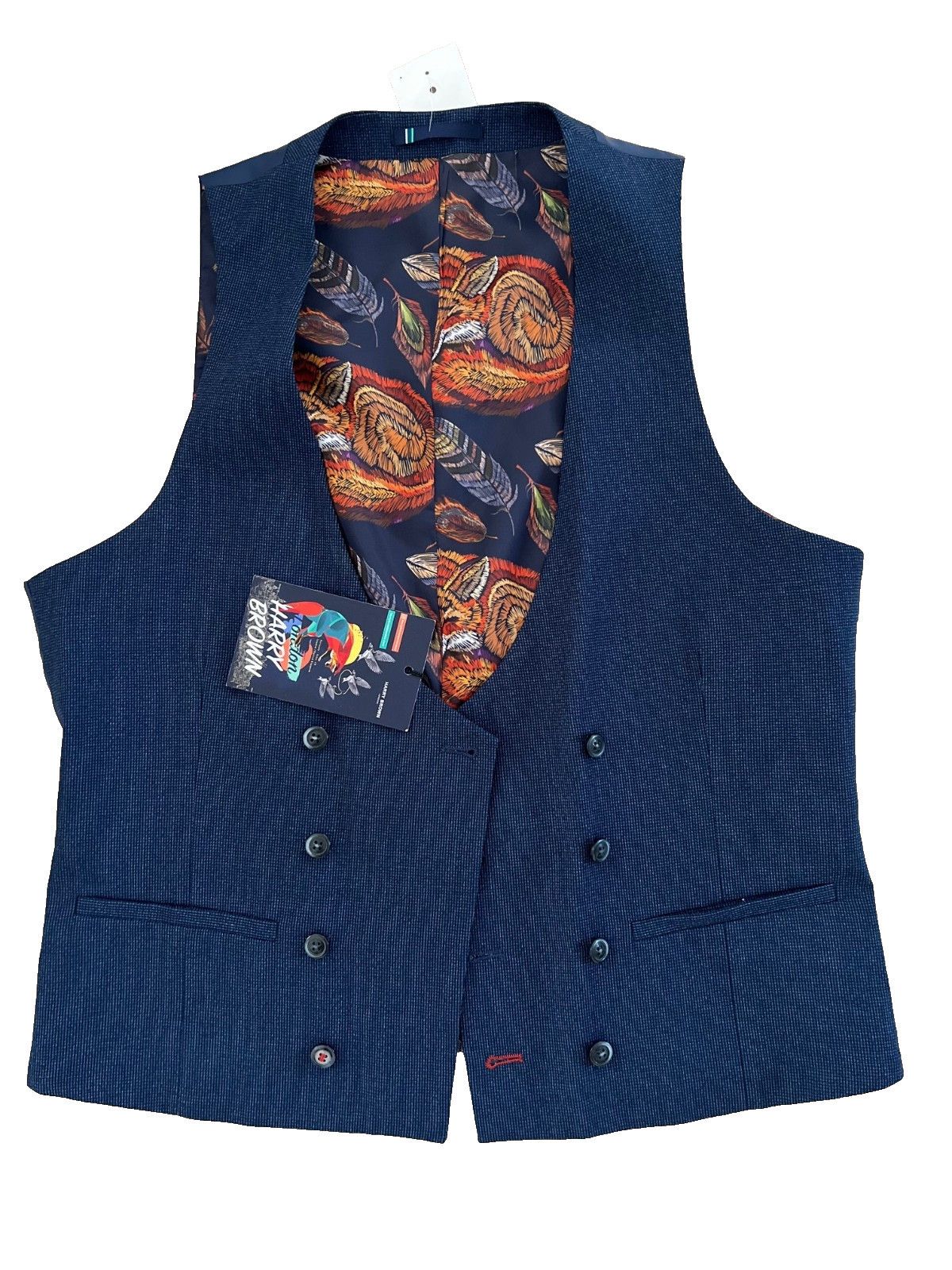 Other Harry Brown London Double Breasted Vest Waistcoat Blue 38R Size US M / EU 48-50 / 2 - 1 Thumbnail