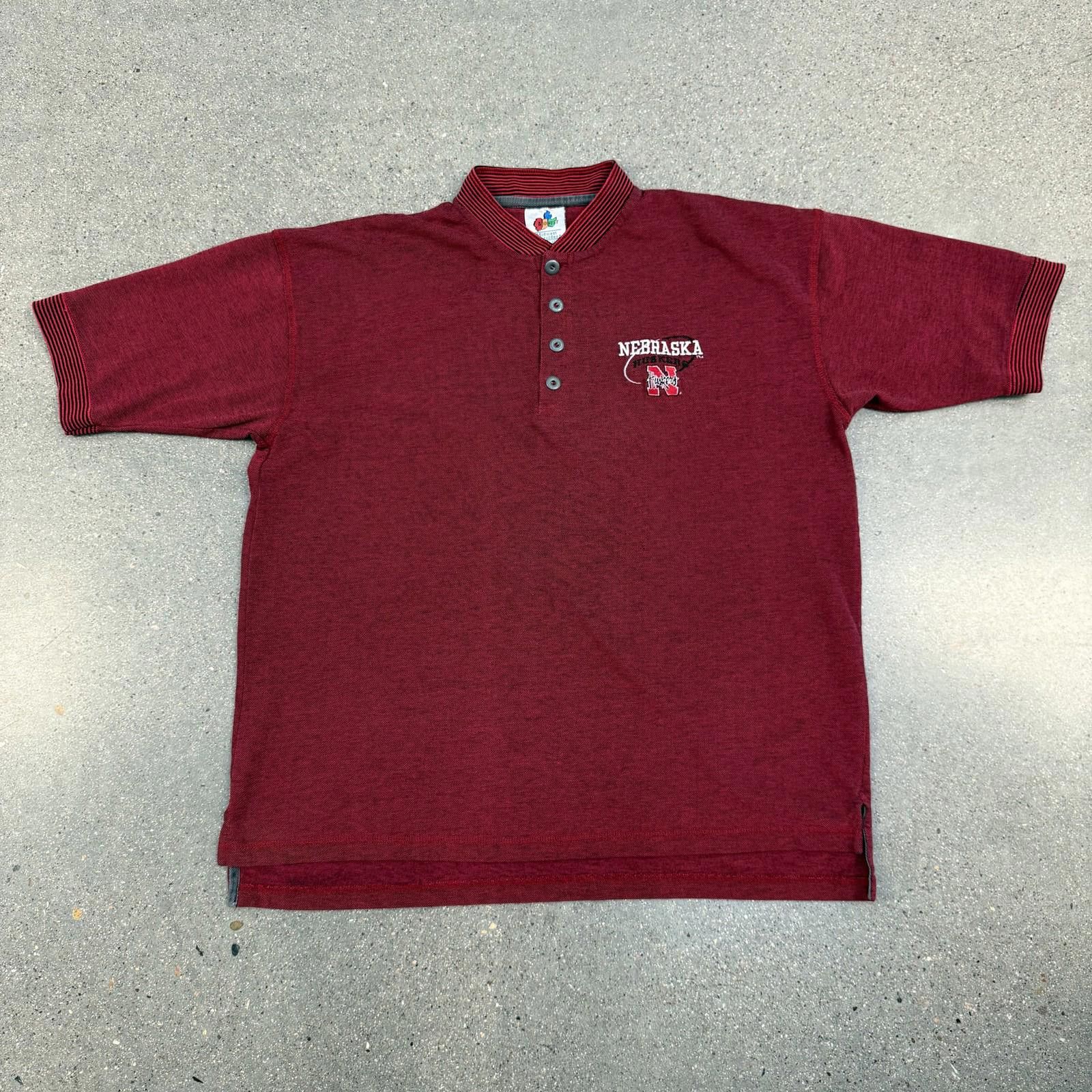 Designer Nebraska Cornhuskers Shirt Mens L NCAA Midwest Tag Vtg 90s Size ONE SIZE - 1 Thumbnail