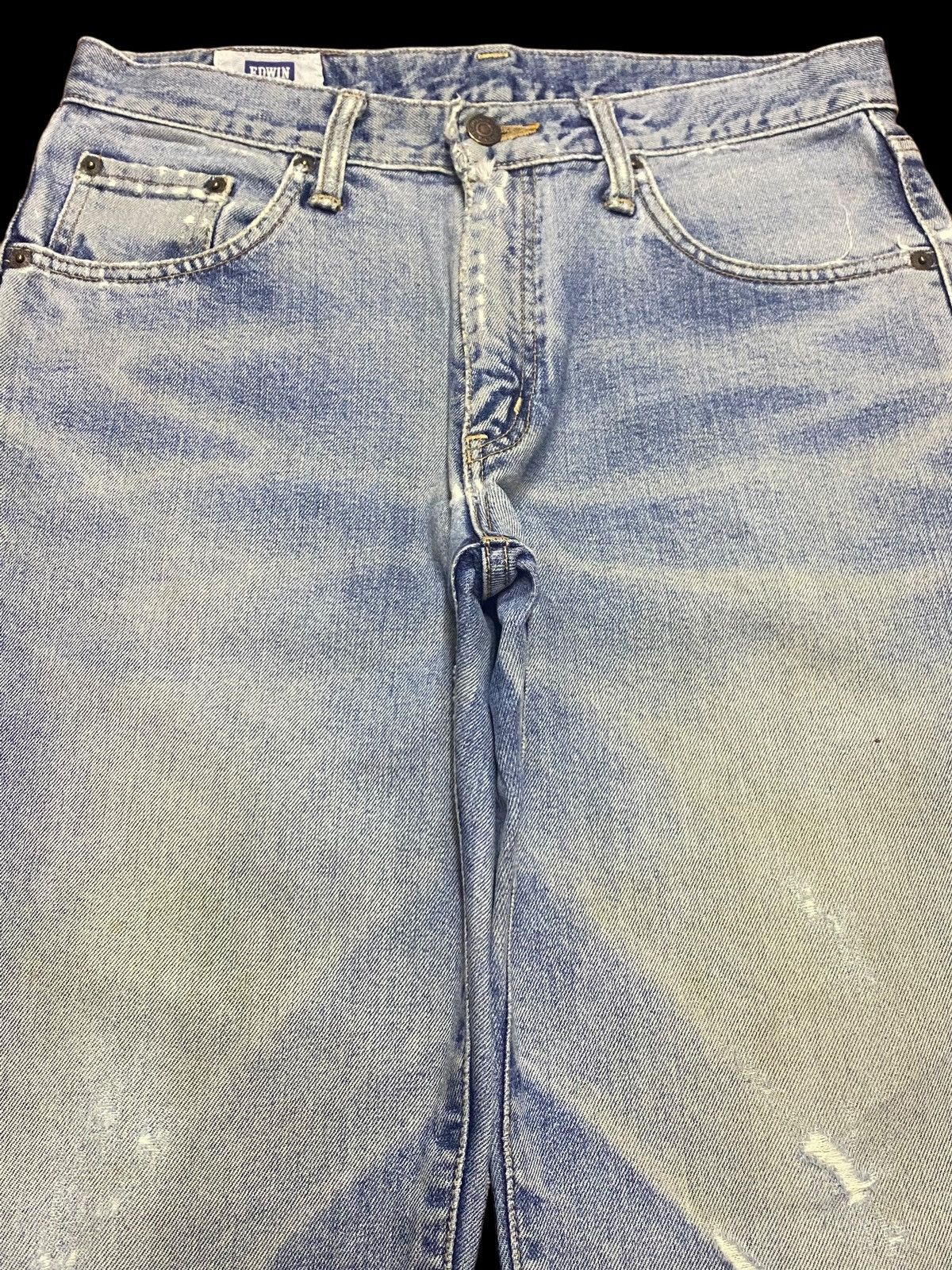 Junya Watanabe Vintage Edwin 403 Japan Faded Wash Distressed Denim Jeans Size US 30 / EU 46 - 3 Thumbnail