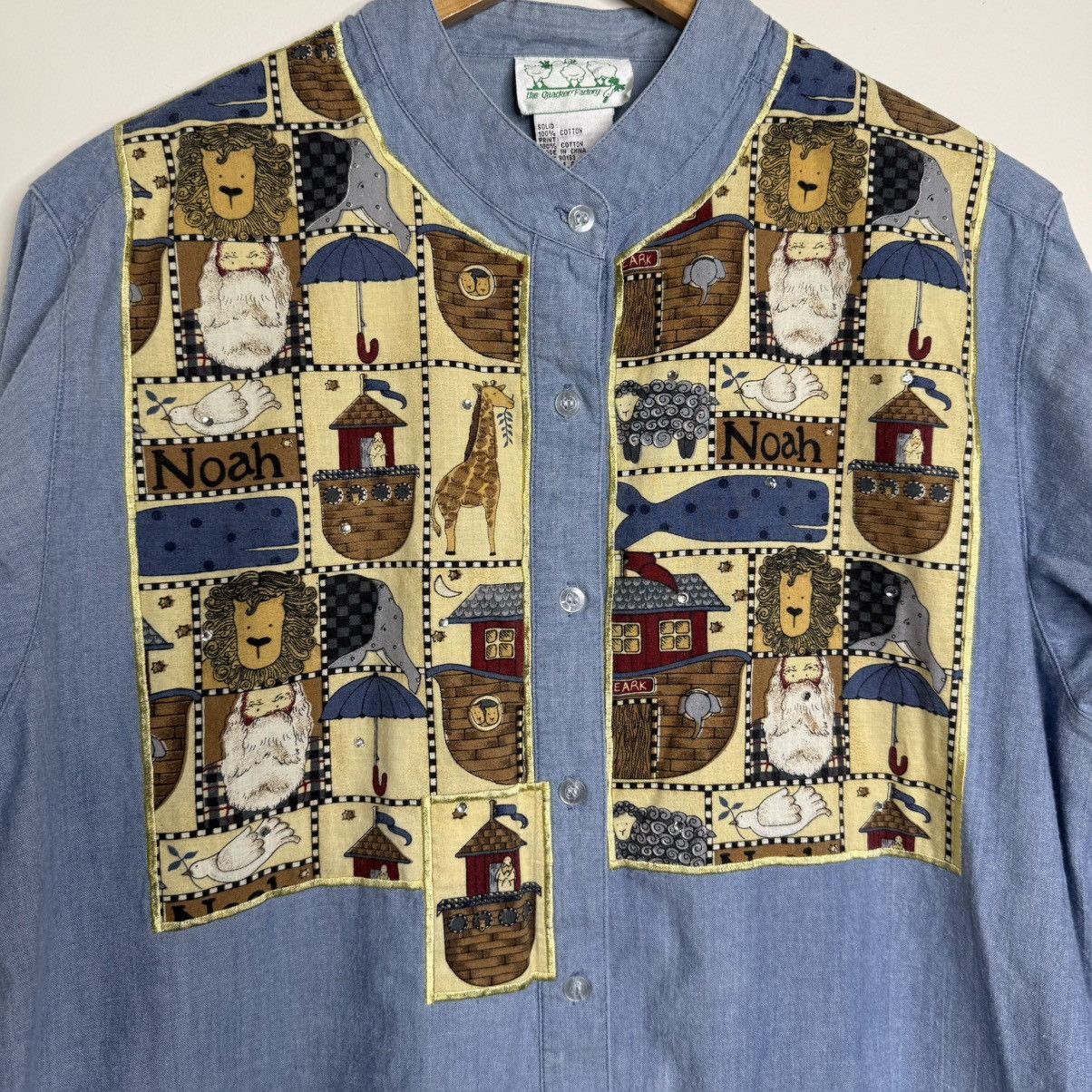 Other Vintage Quacker Factory Button Down Noah’s Arc Top Sz Large Size L / US 10 / IT 46 - 2 Thumbnail