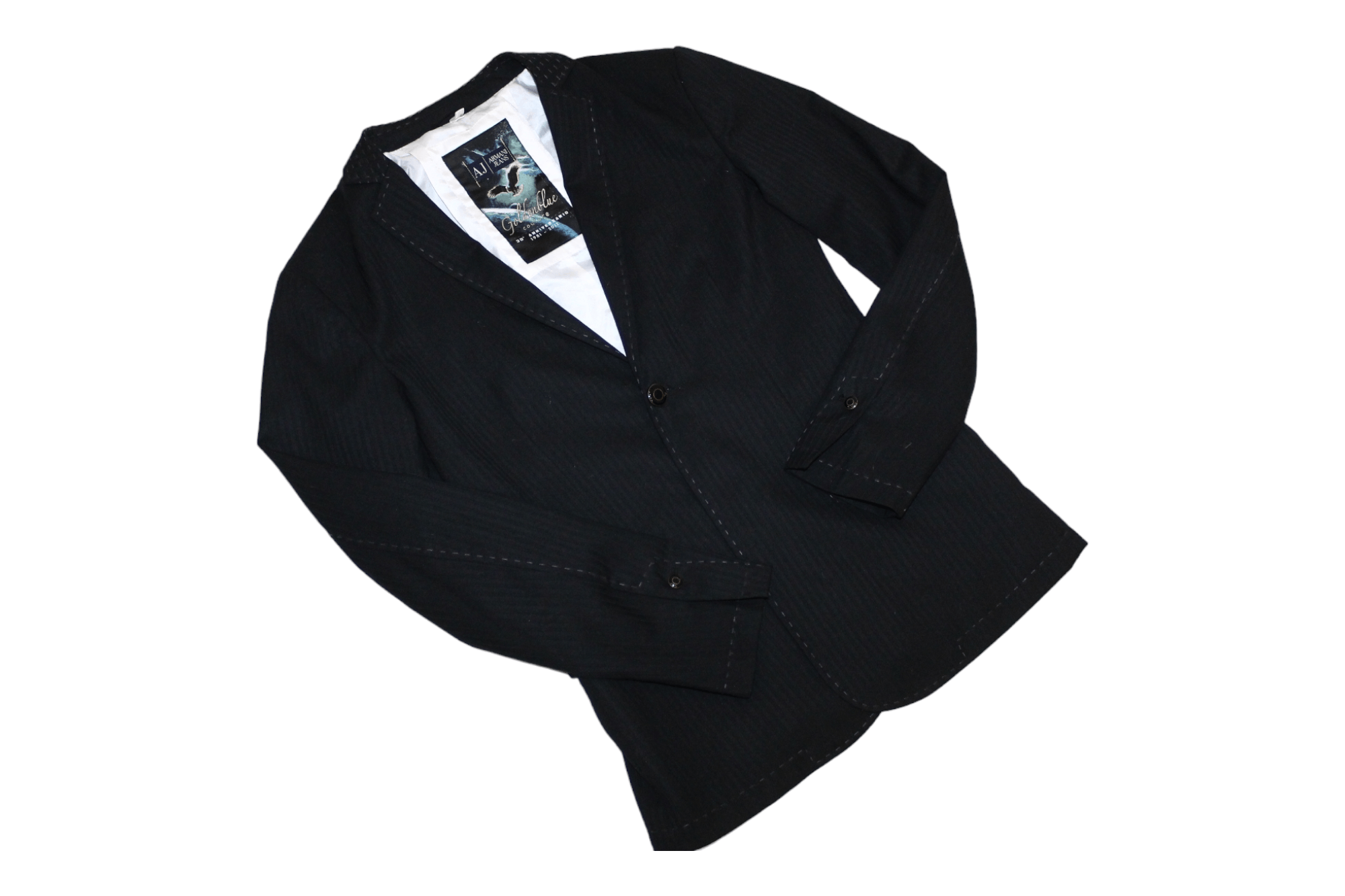 Giorgio Armani Rare🔥 Armani Jeans Golden Blue Couture lined tuxedo jacket Size US S / EU 44-46 / 1 - 5 Thumbnail