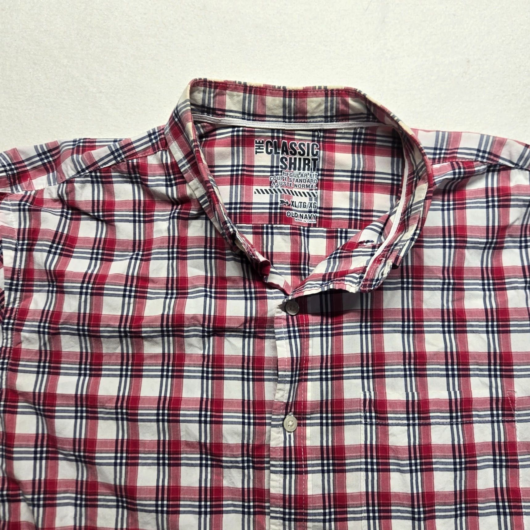 Old Navy Old Navy Shirt Button-Up Plaid Red XL Mens Classic Casual Shirt Size US XL / EU 56 / 4 - 2 Thumbnail
