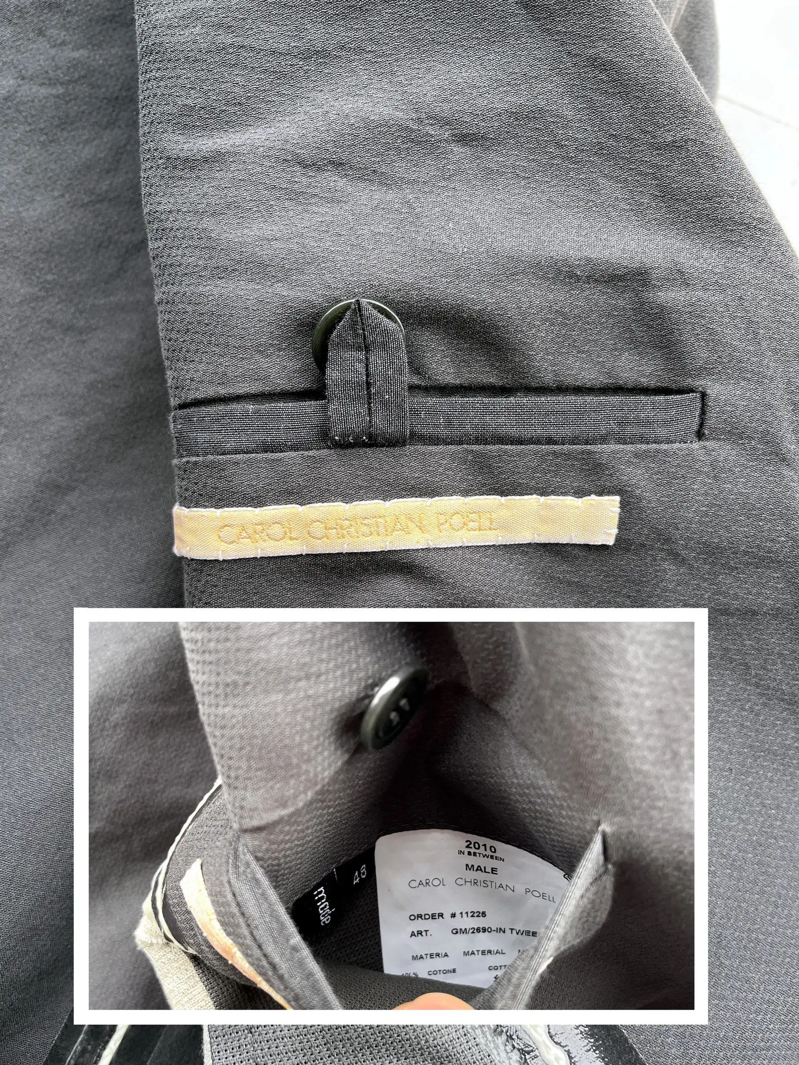 Carol Christian Poell Unlined Contrast Meltchain Suit Set Size 48L - 13 Thumbnail