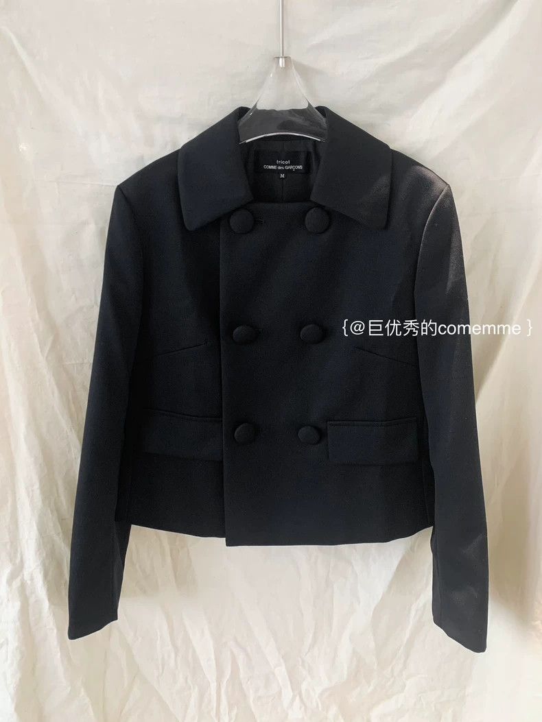 Comme des Garcons Comme Des Garcons Black Lapel Fake Double Breasted Long Sl Size M / US 6-8 / IT 42-44 - 1 Thumbnail